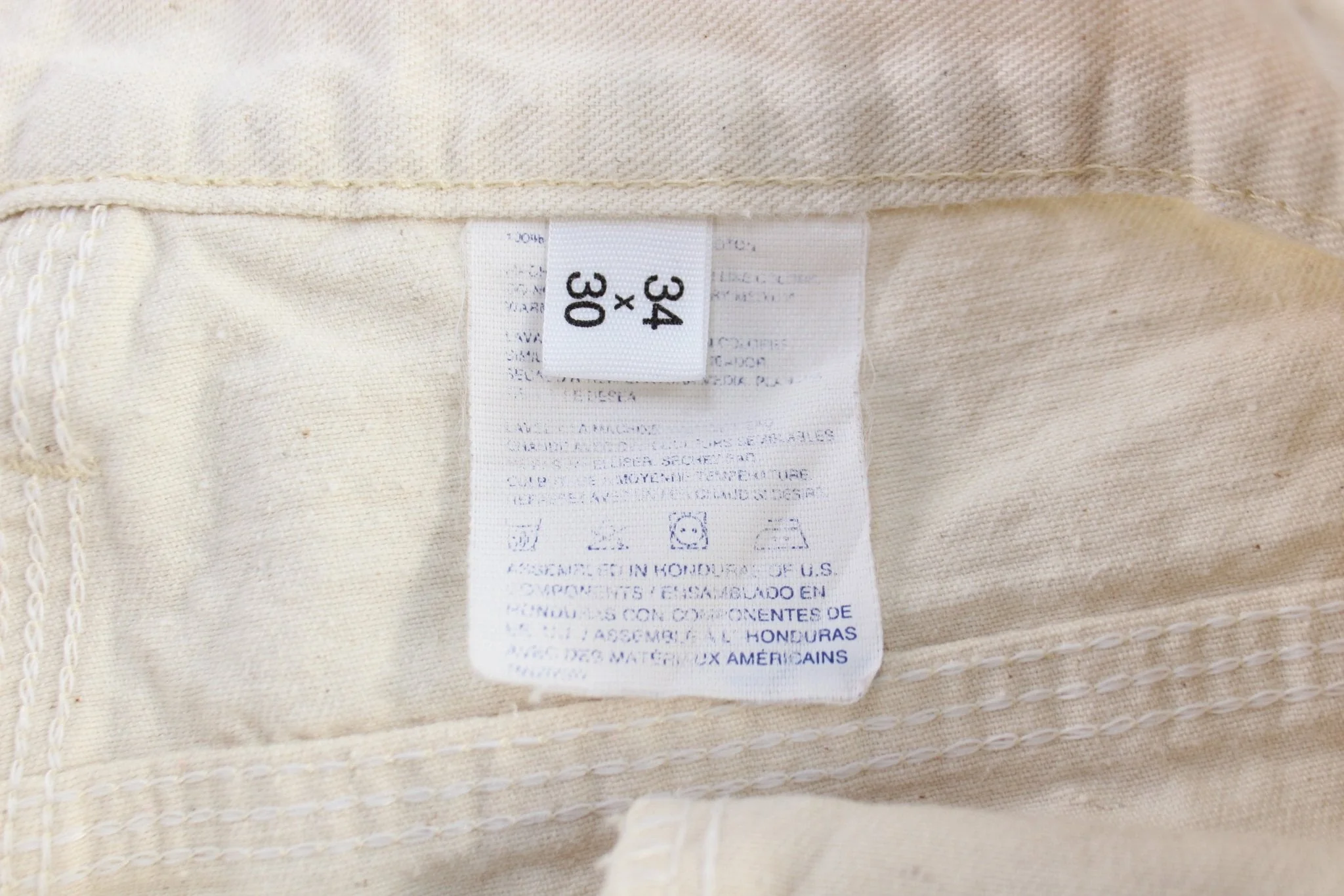 90’s Dickie's Logo Patch White Carpenter Pants - Image 3