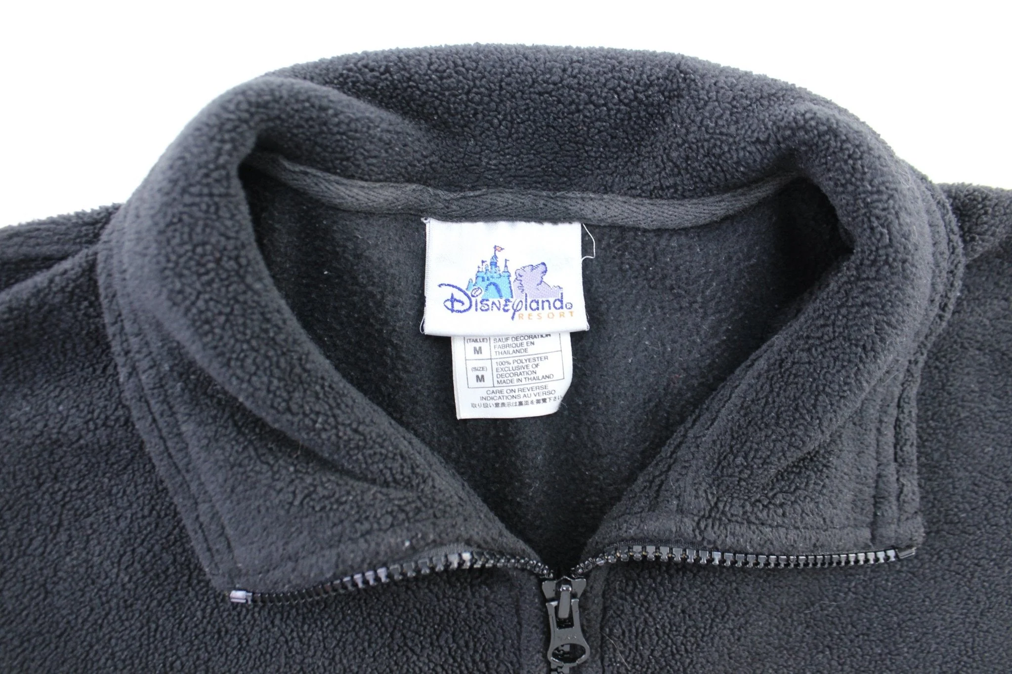 Disneyland Resort Embroidered Black Fleece Pullover Jacket - Image 3