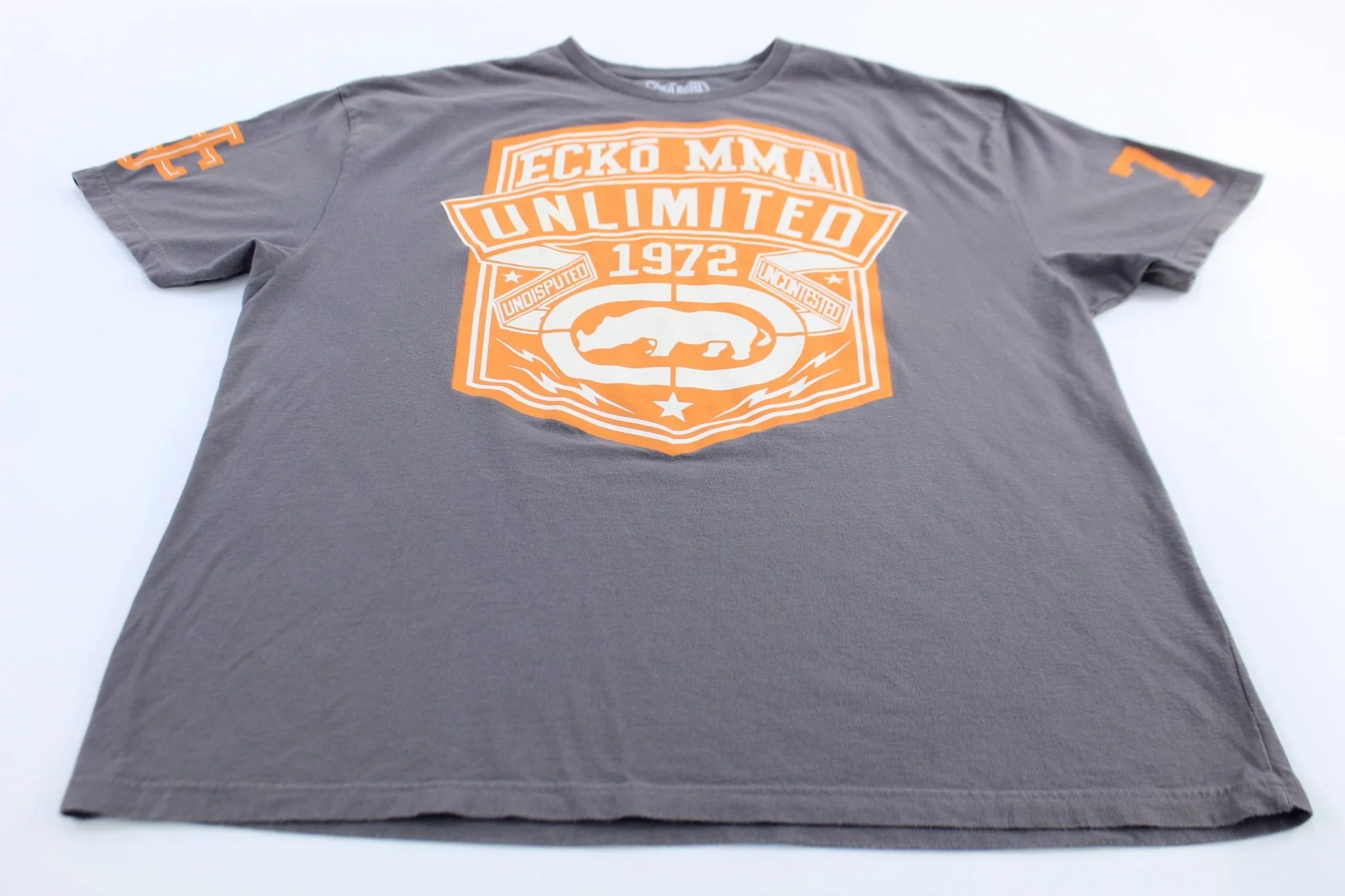 Ecko MMA Unlimited Grey & Orange Graphic T-Shirt