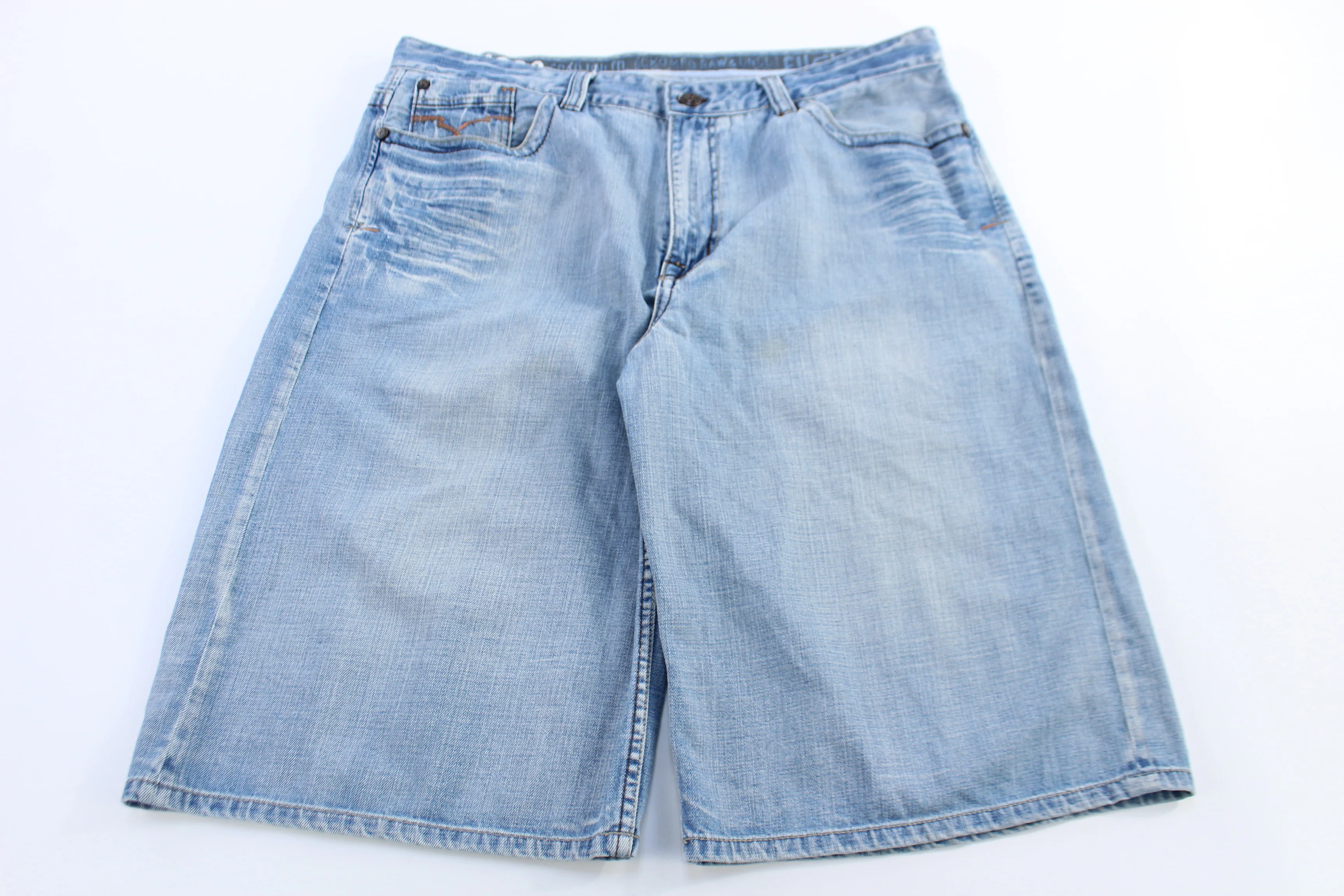 Ecko Unlimited Embroidered Light Wash Denim Shorts - Image 2