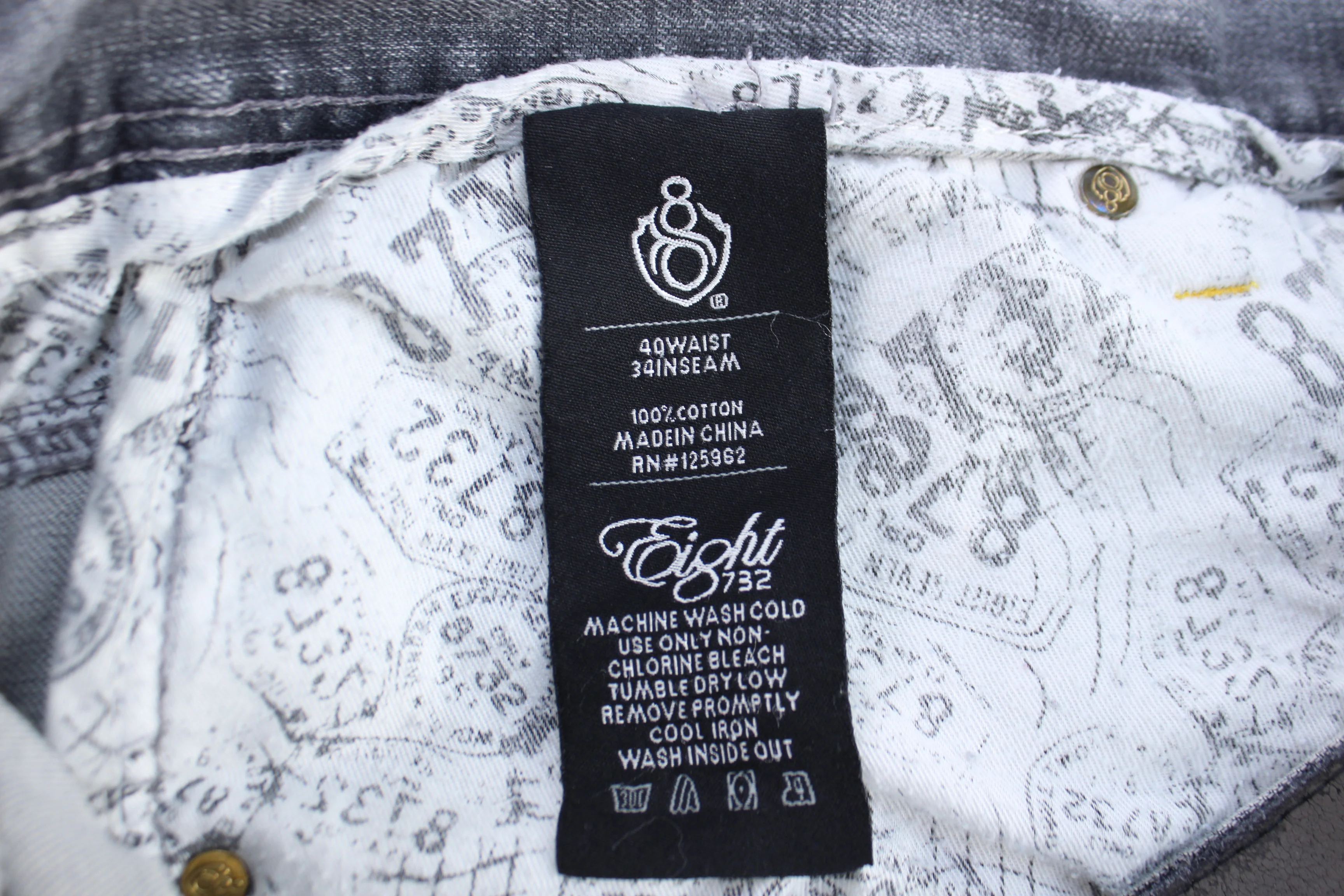 Eight 732 Grey Denim Pants - Image 3