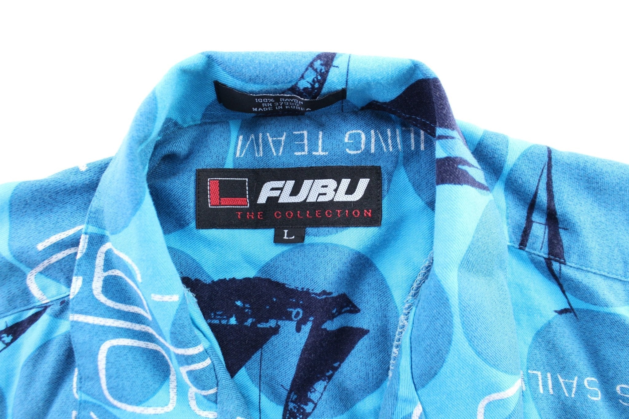 FUBU The Collection Embroidered Rayon Button Down - Image 3