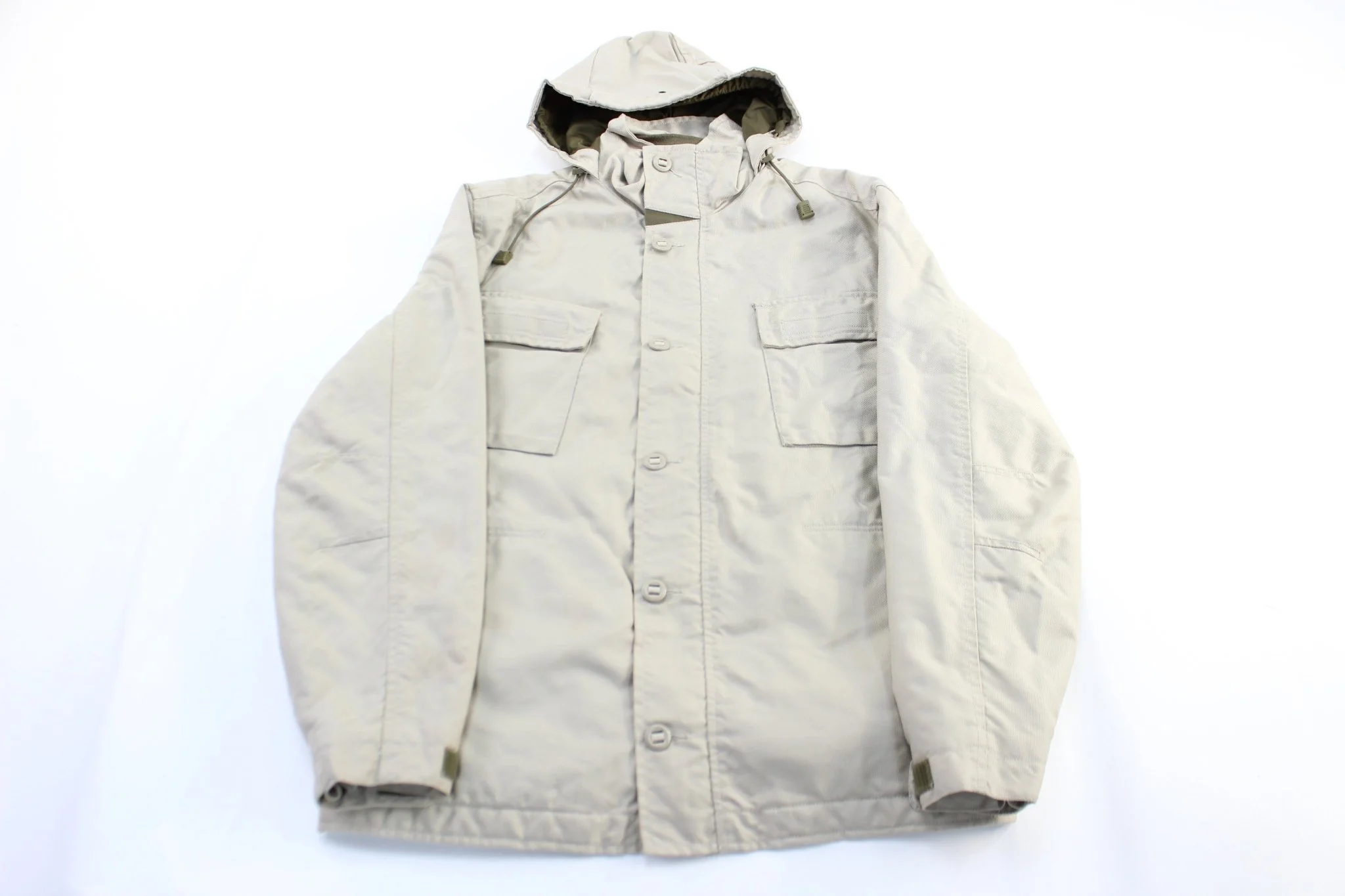 Vintage Gap Beige Utility Hooded Zip Up Jacket