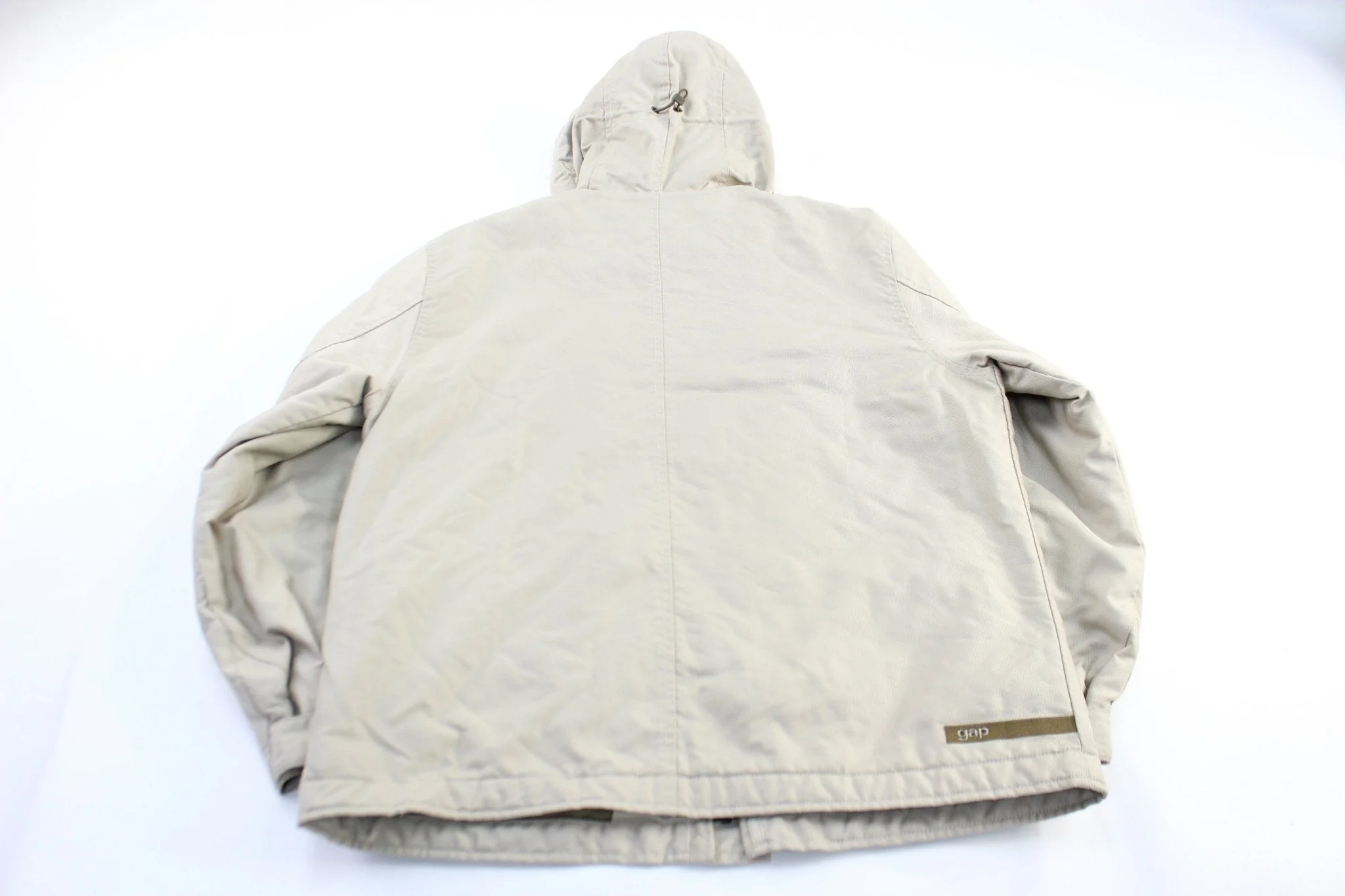 Vintage Gap Beige Utility Hooded Zip Up Jacket - Image 2