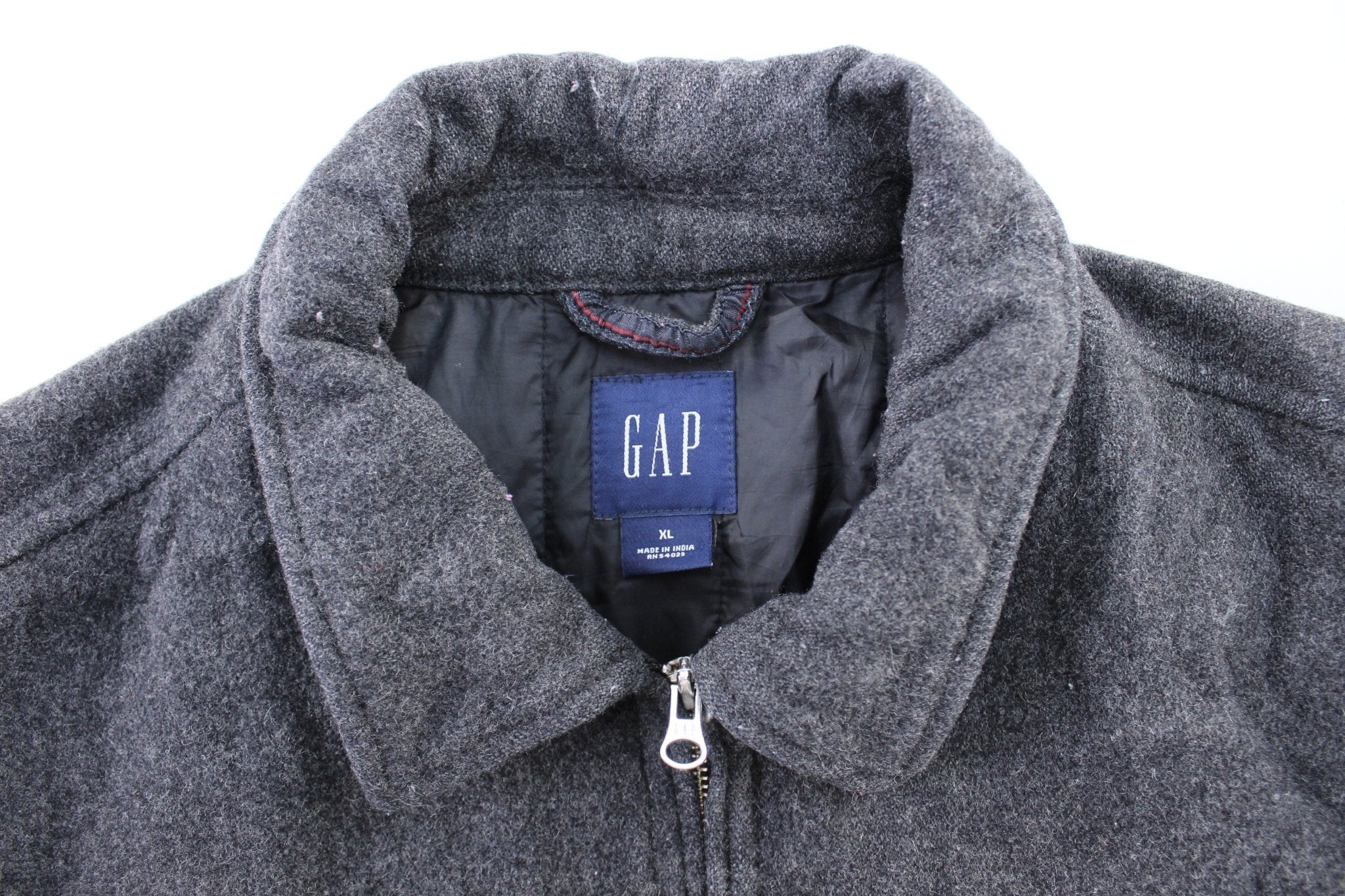 Gap Grey Wool Zip Up Jacket - Image 3
