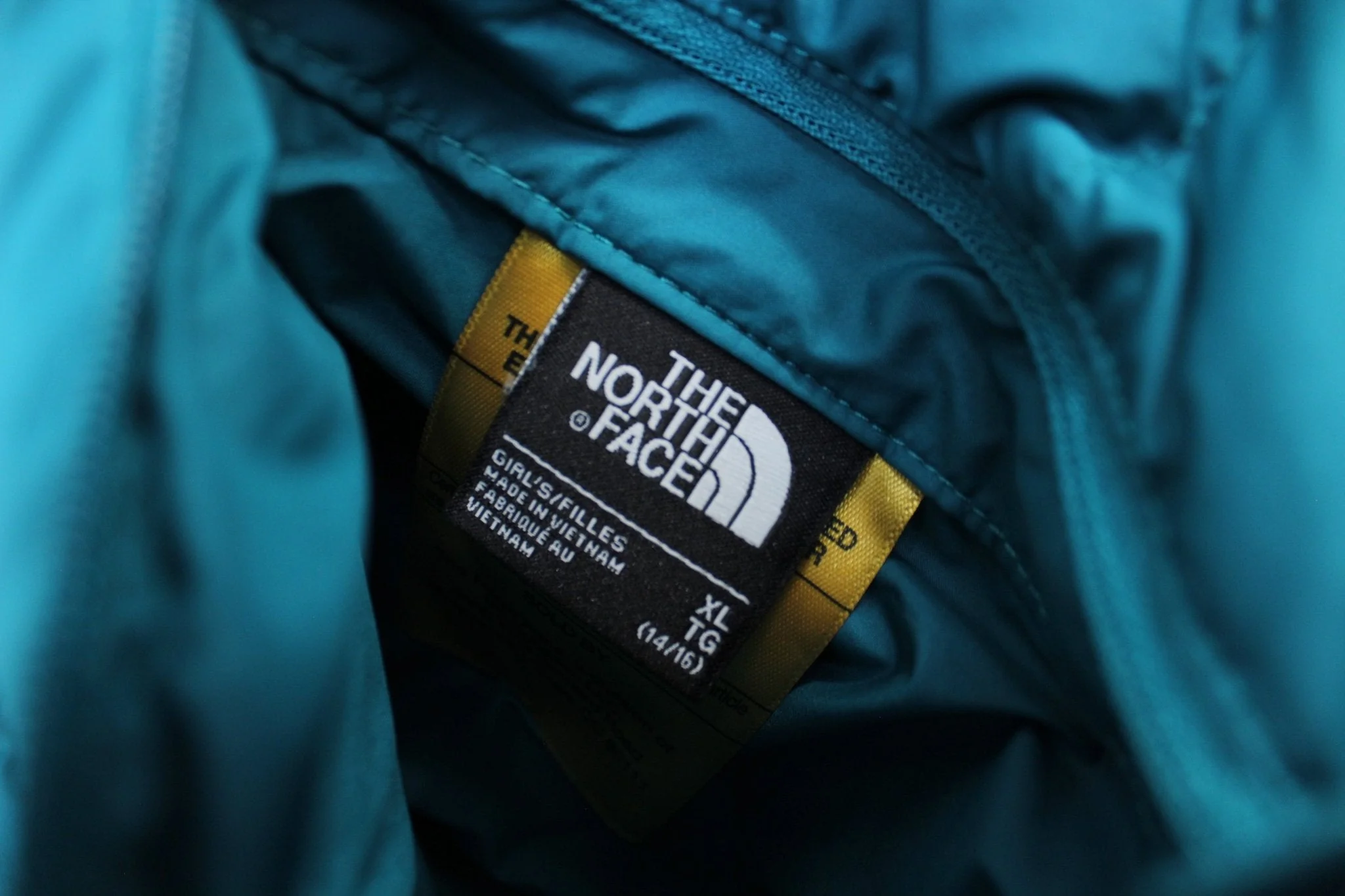 Girls The North Face Teal & Floral Reversible Puffer Jacket - Image 5