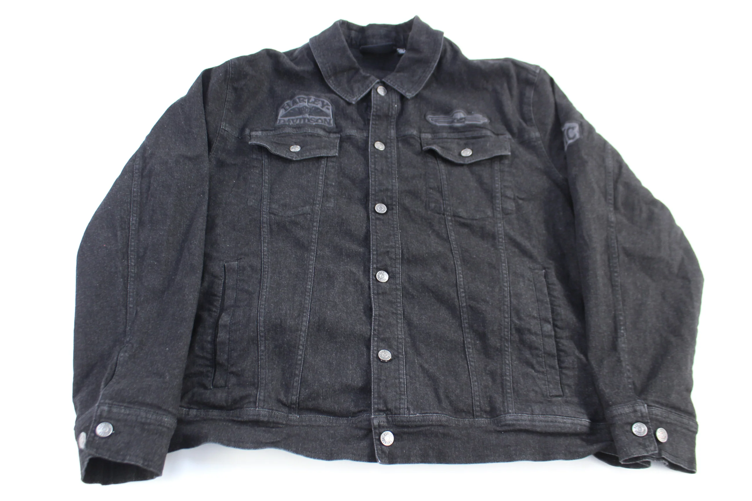 Harley Davidson Motorcycle Black Denim Jacket