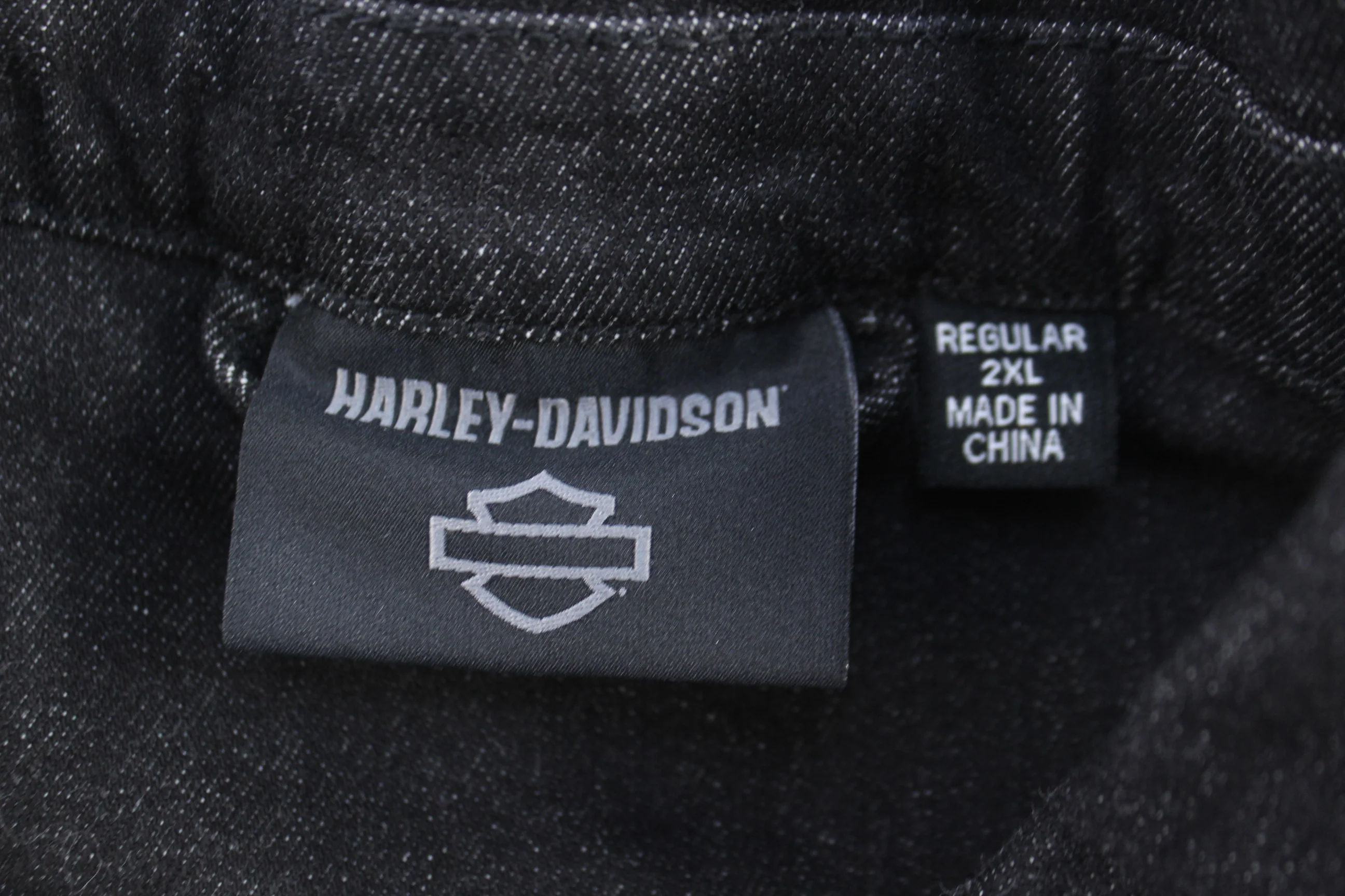 Harley Davidson Motorcycle Black Denim Jacket - Image 3