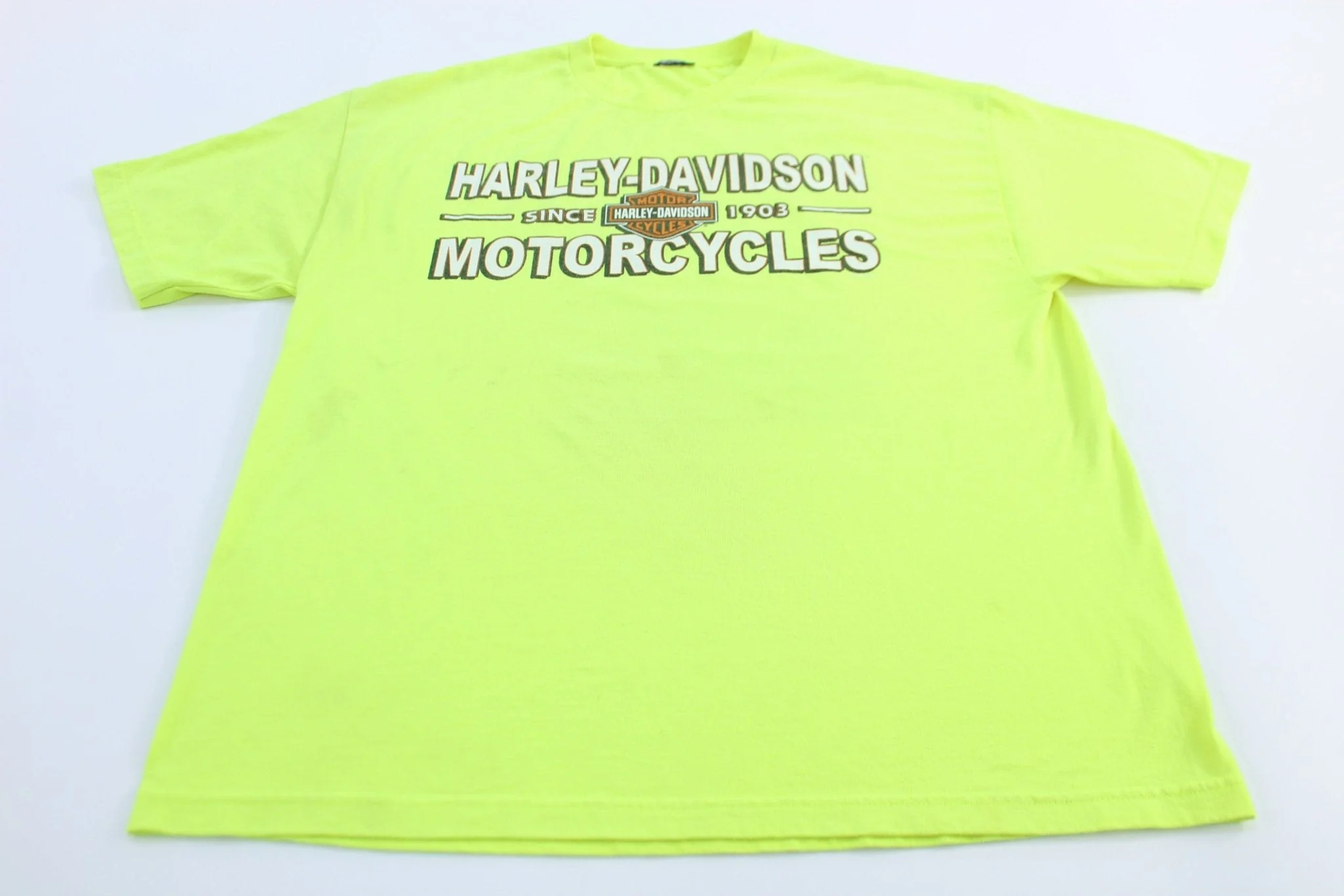 Harley Davidson Motorcycles Amarillo, Texas Neon T-Shirt - Image 2