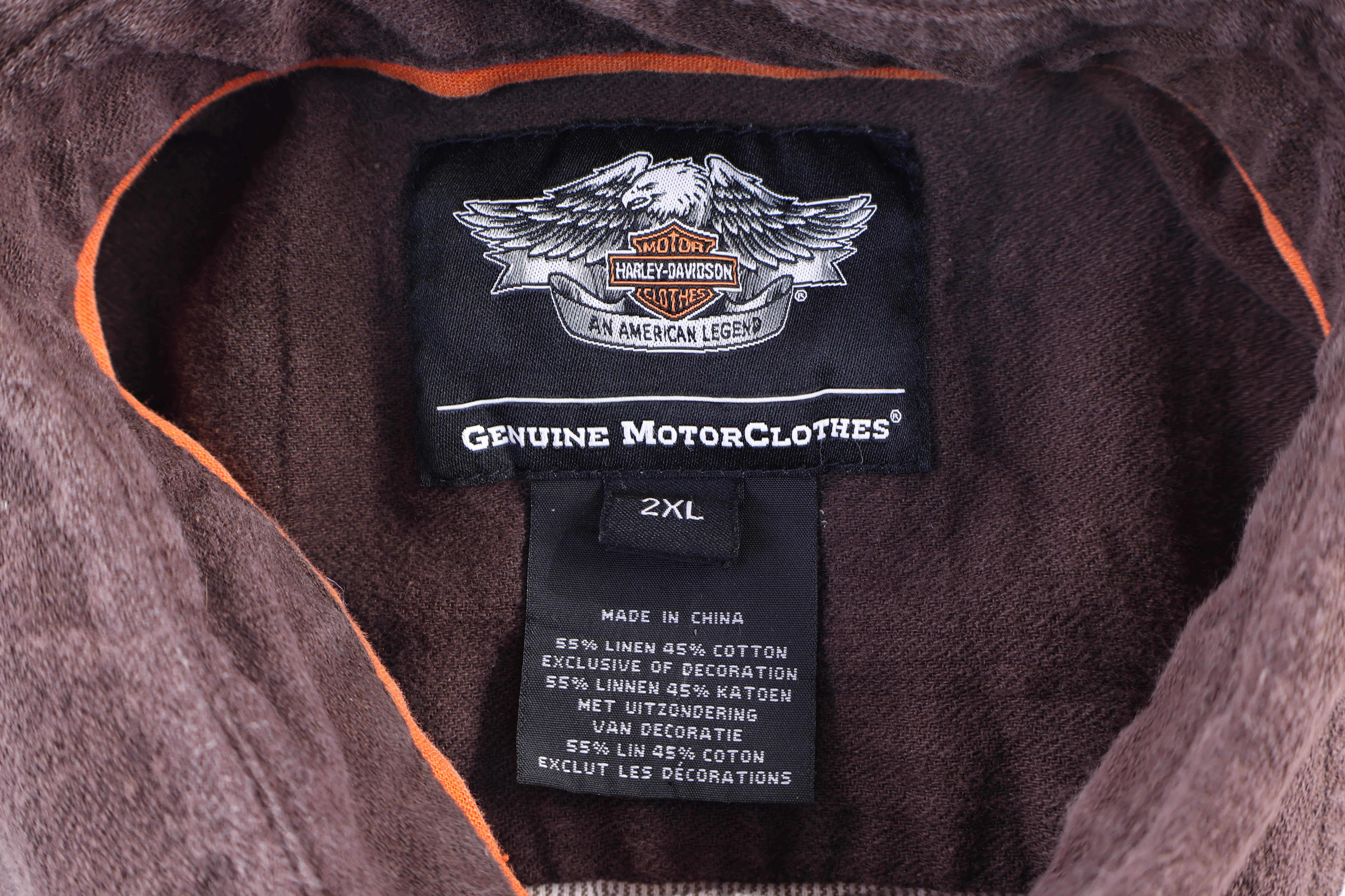 Harley Davidson Motorcycles Brown Button Down - Image 3