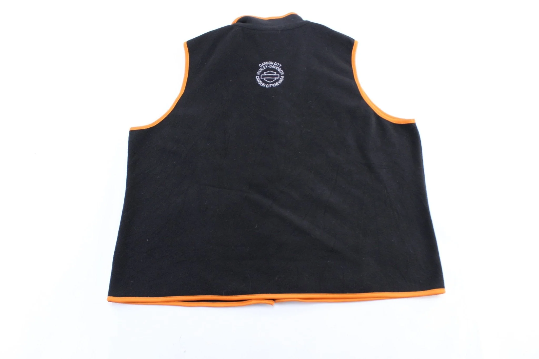 Harley Davidson Motorcycles Carson City, Nevada Black Fleece Zip Up Vest - Image 2