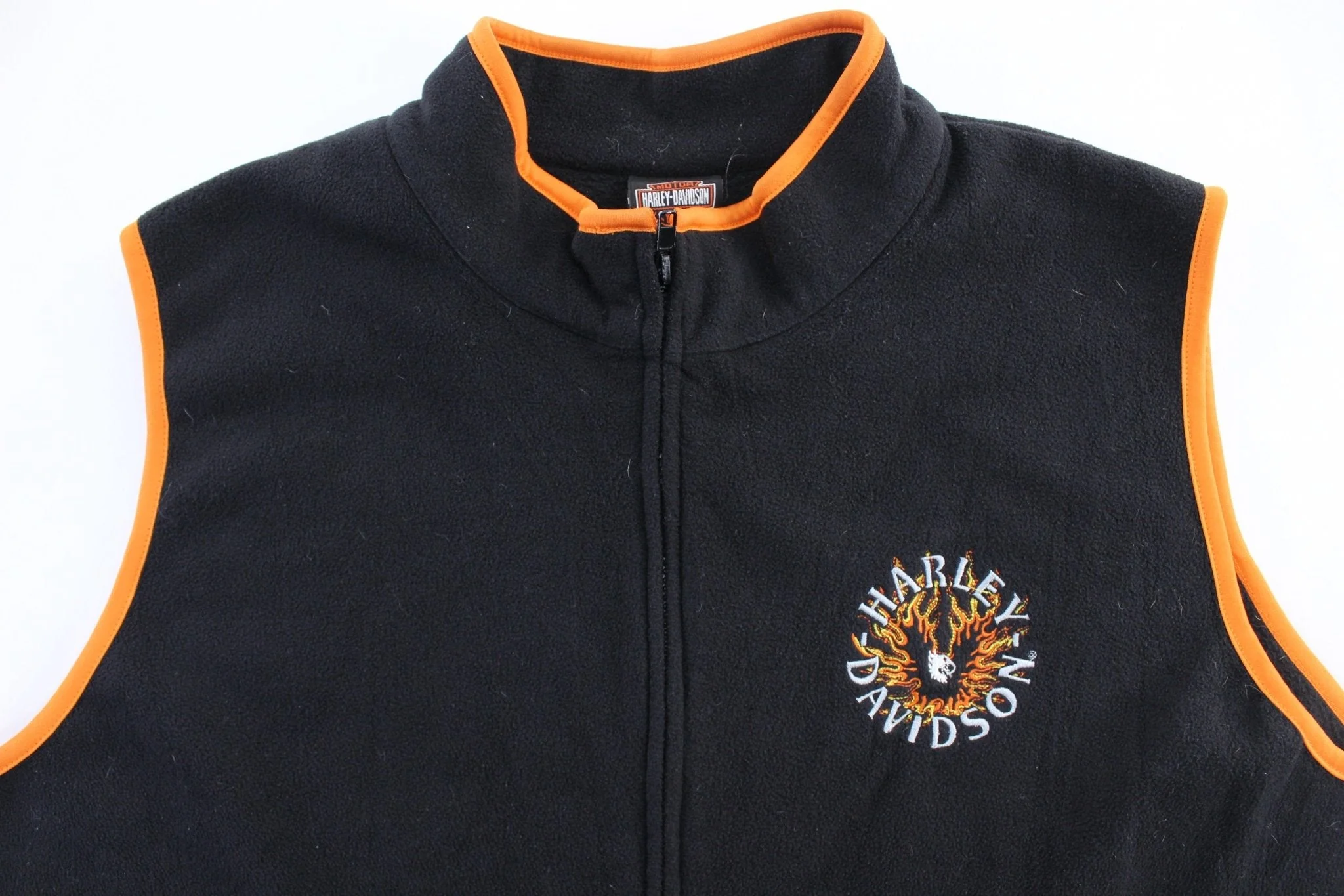 Harley Davidson Motorcycles Carson City, Nevada Black Fleece Zip Up Vest - Image 3