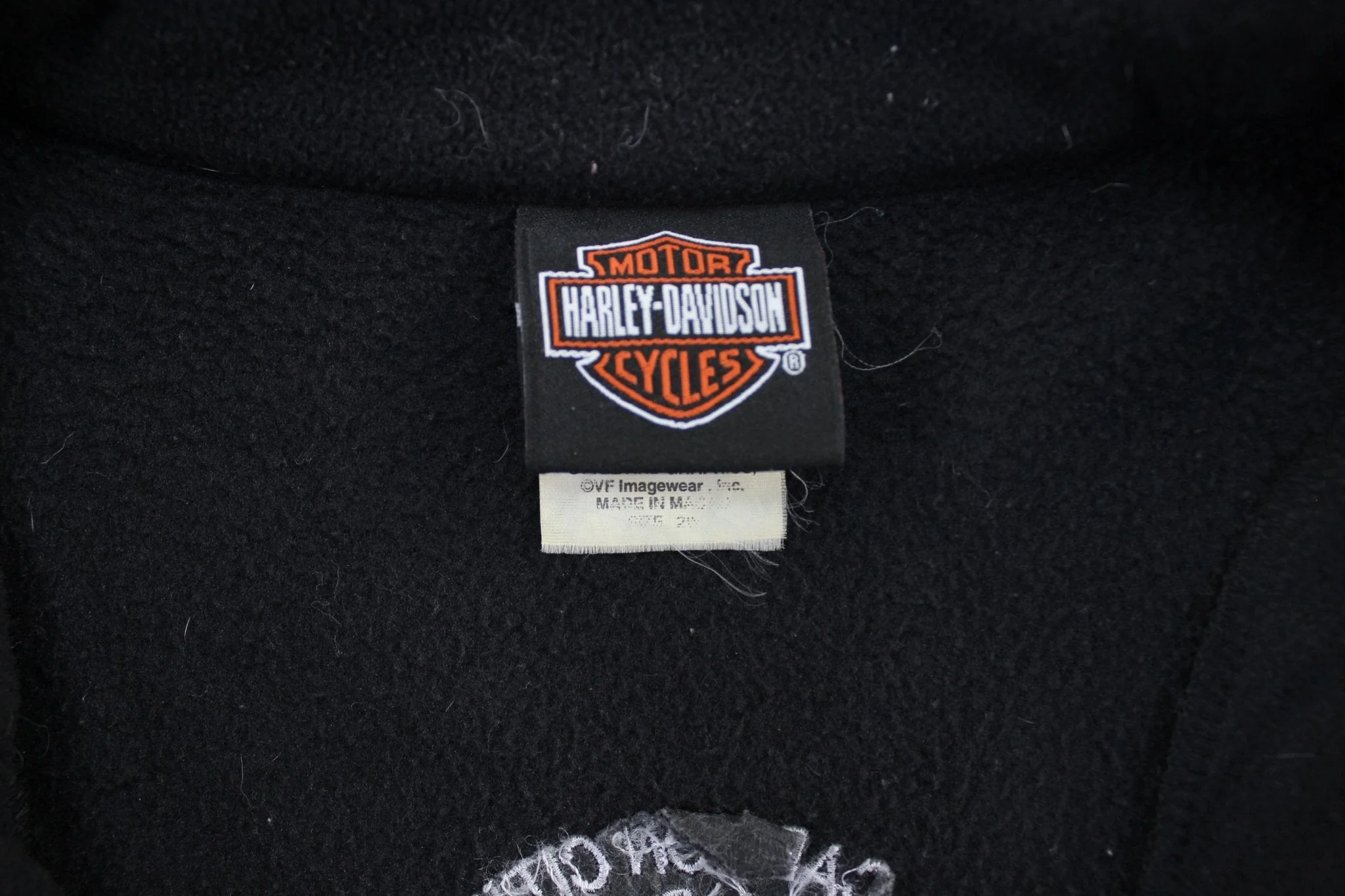 Harley Davidson Motorcycles Carson City, Nevada Black Fleece Zip Up Vest - Image 5