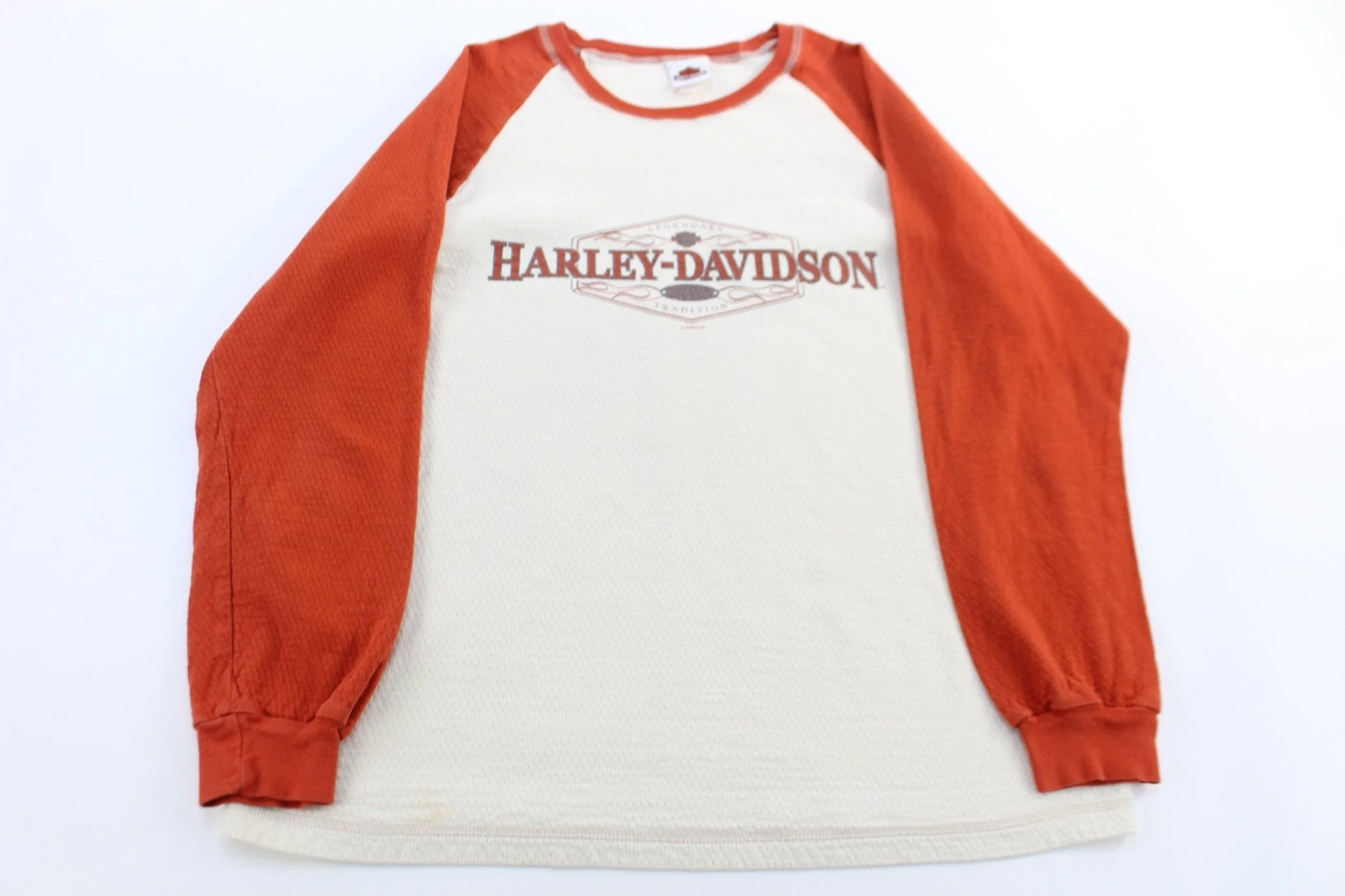 Harley Davidson Motorcycles Colorado Cream & Orange LS T-shirt - Image 2