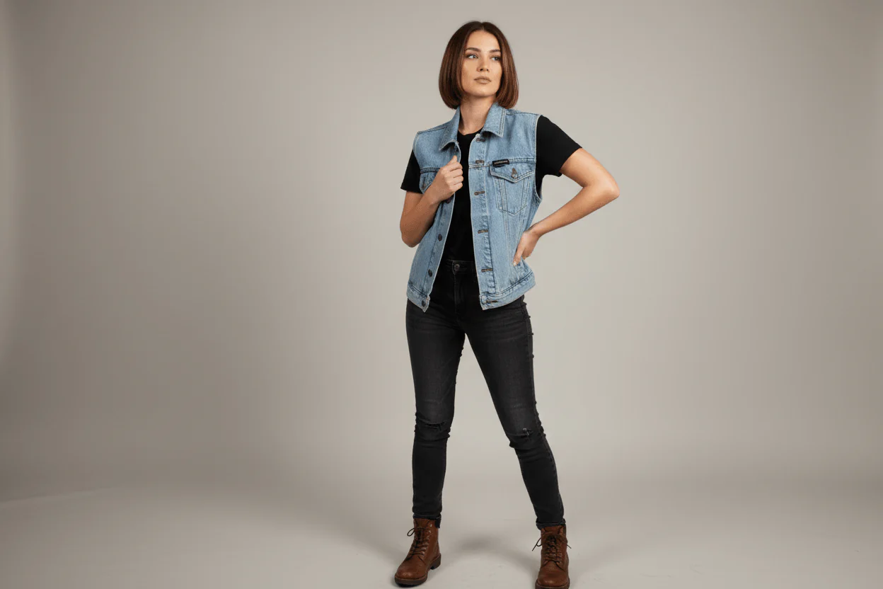 Harley Davidson Motorcycles Denim Vest - Image 2