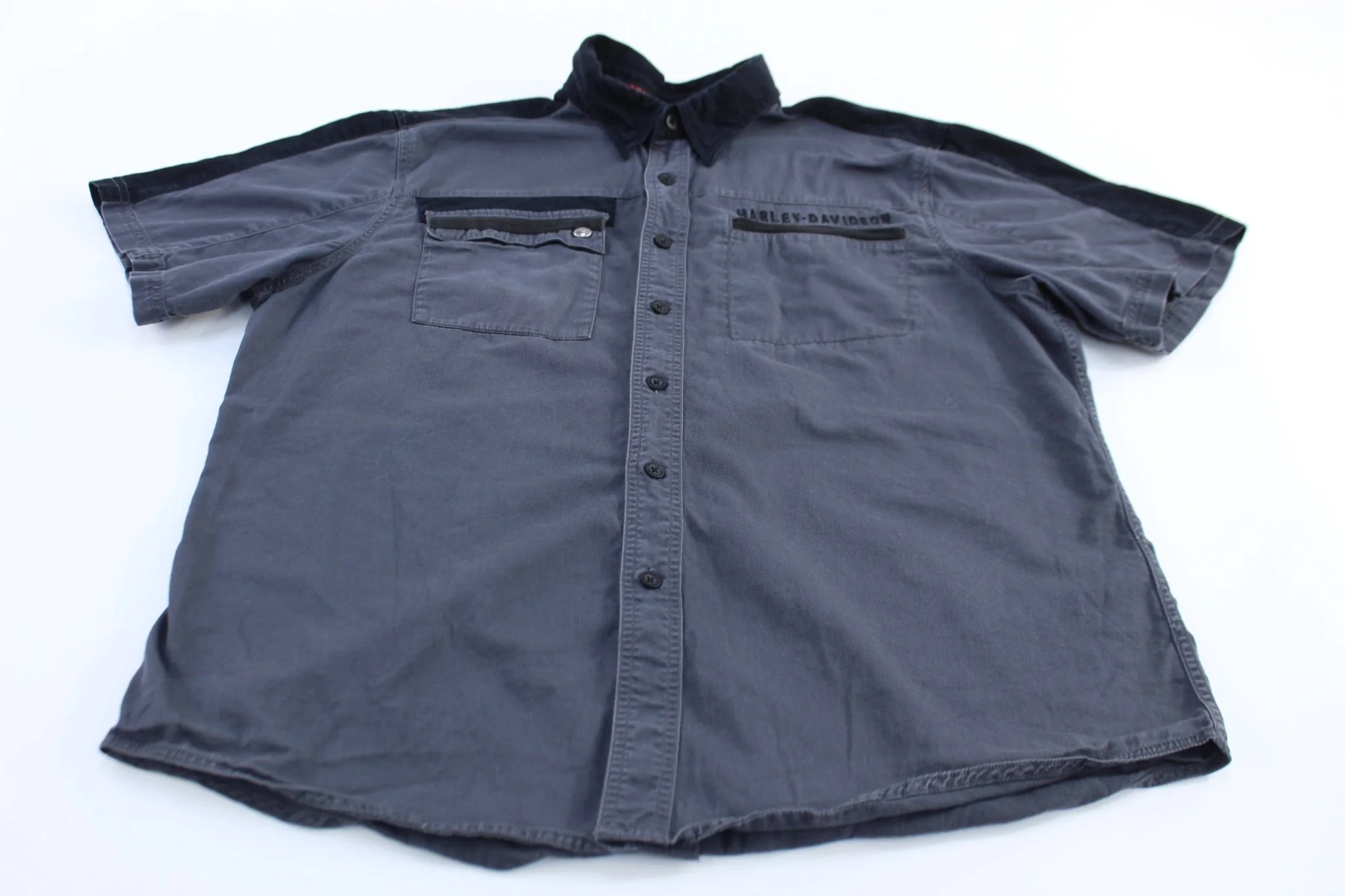 Harley Davidson Motorcycles Embroidered Button Down