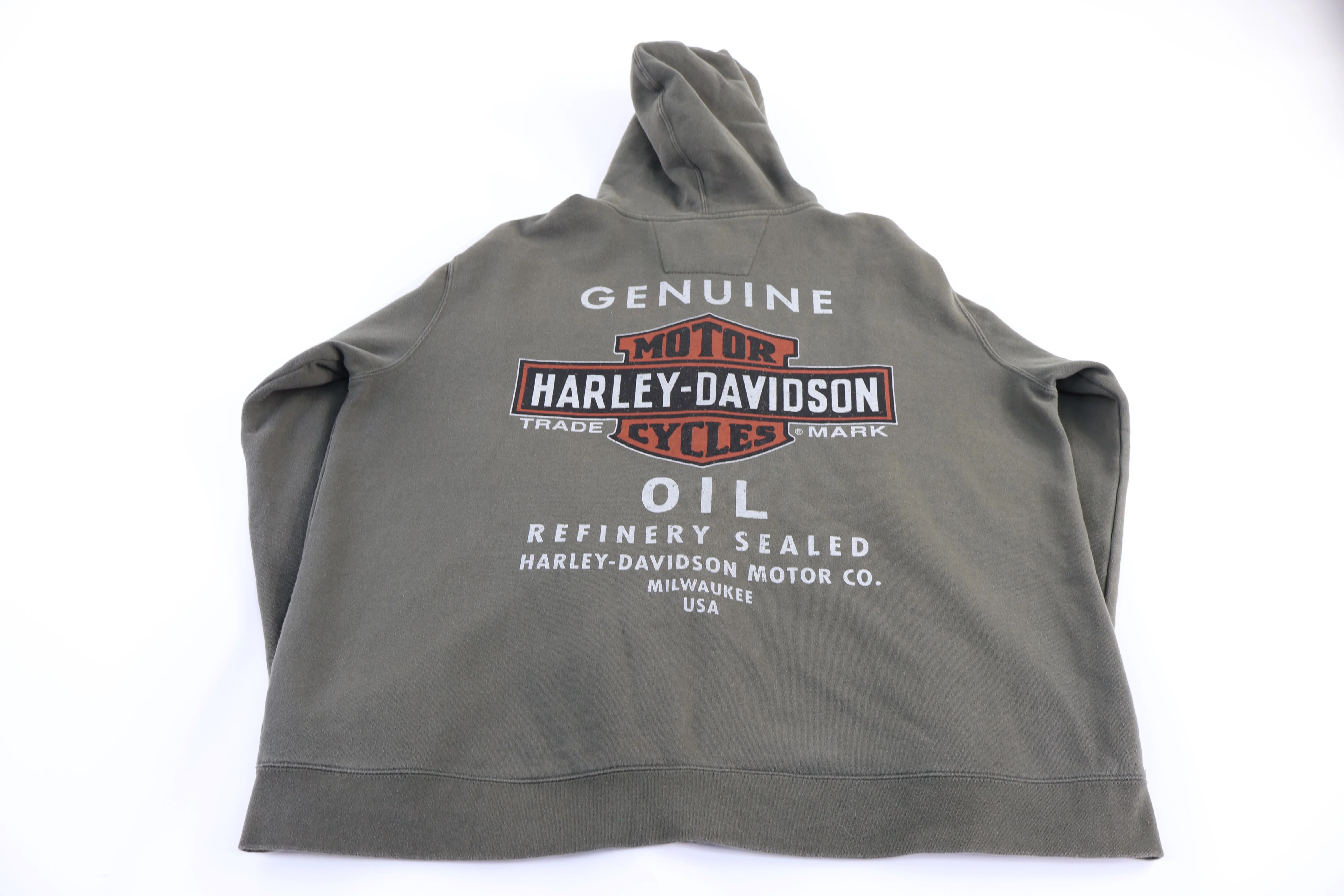 Harley Davidson Motorcycles Green Full Zip Hoodie - Image 2