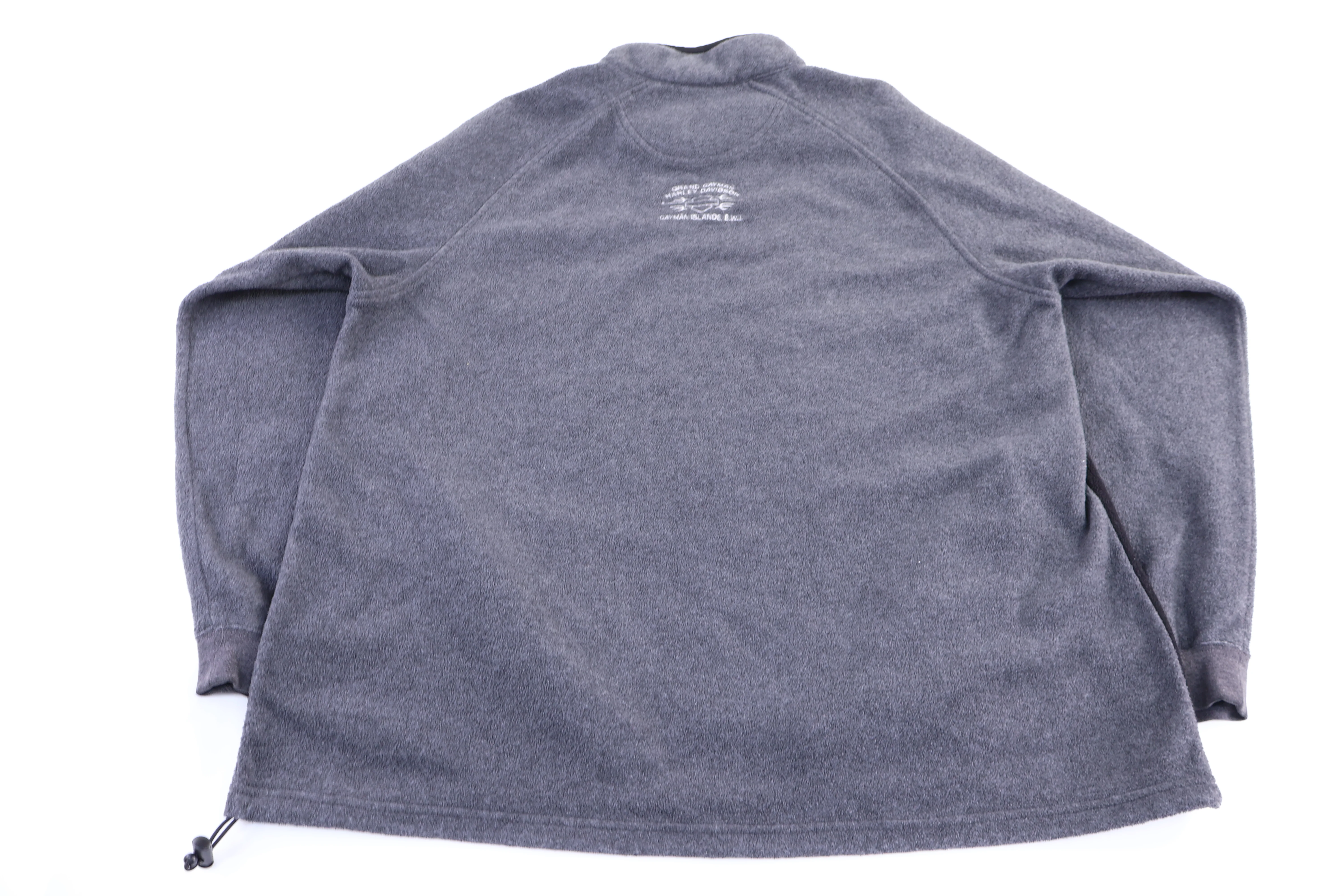 Harley Davidson Motorcycles Grey Quarter Zip Fleece Pullover - Image 2
