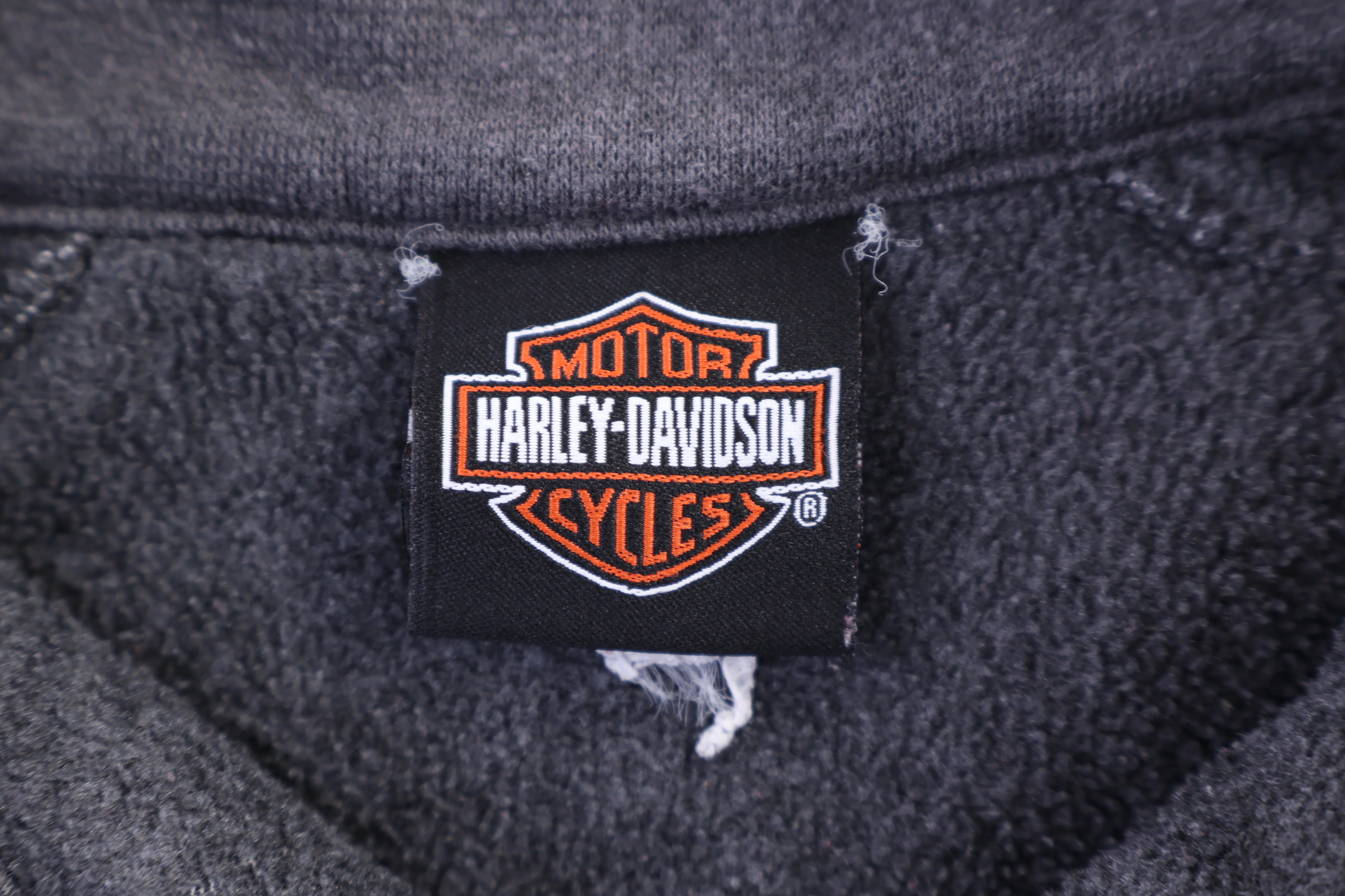 Harley Davidson Motorcycles Grey Quarter Zip Fleece Pullover - Image 3