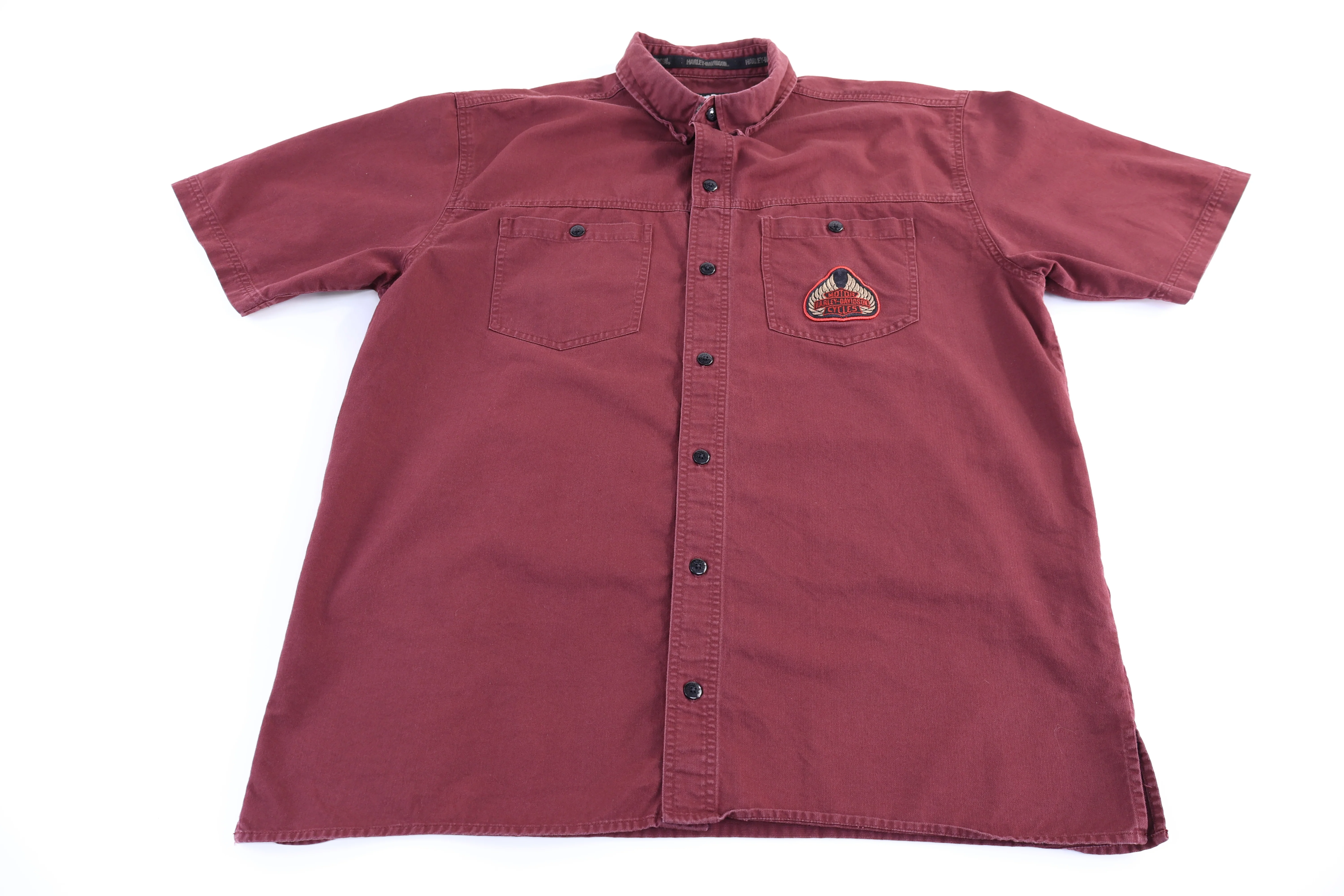 Harley Davidson Motorcycles Maroon Button Down