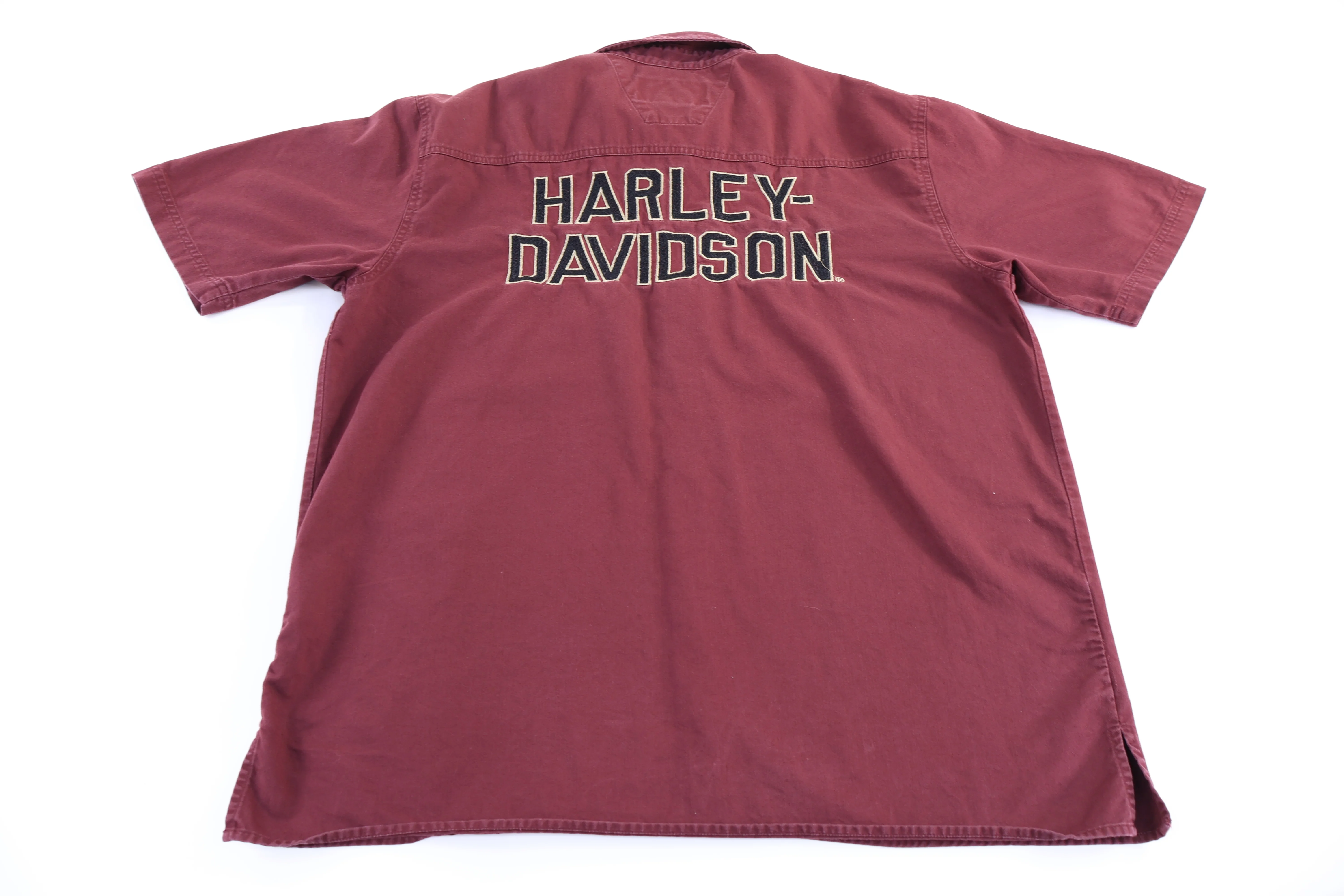 Harley Davidson Motorcycles Maroon Button Down - Image 2
