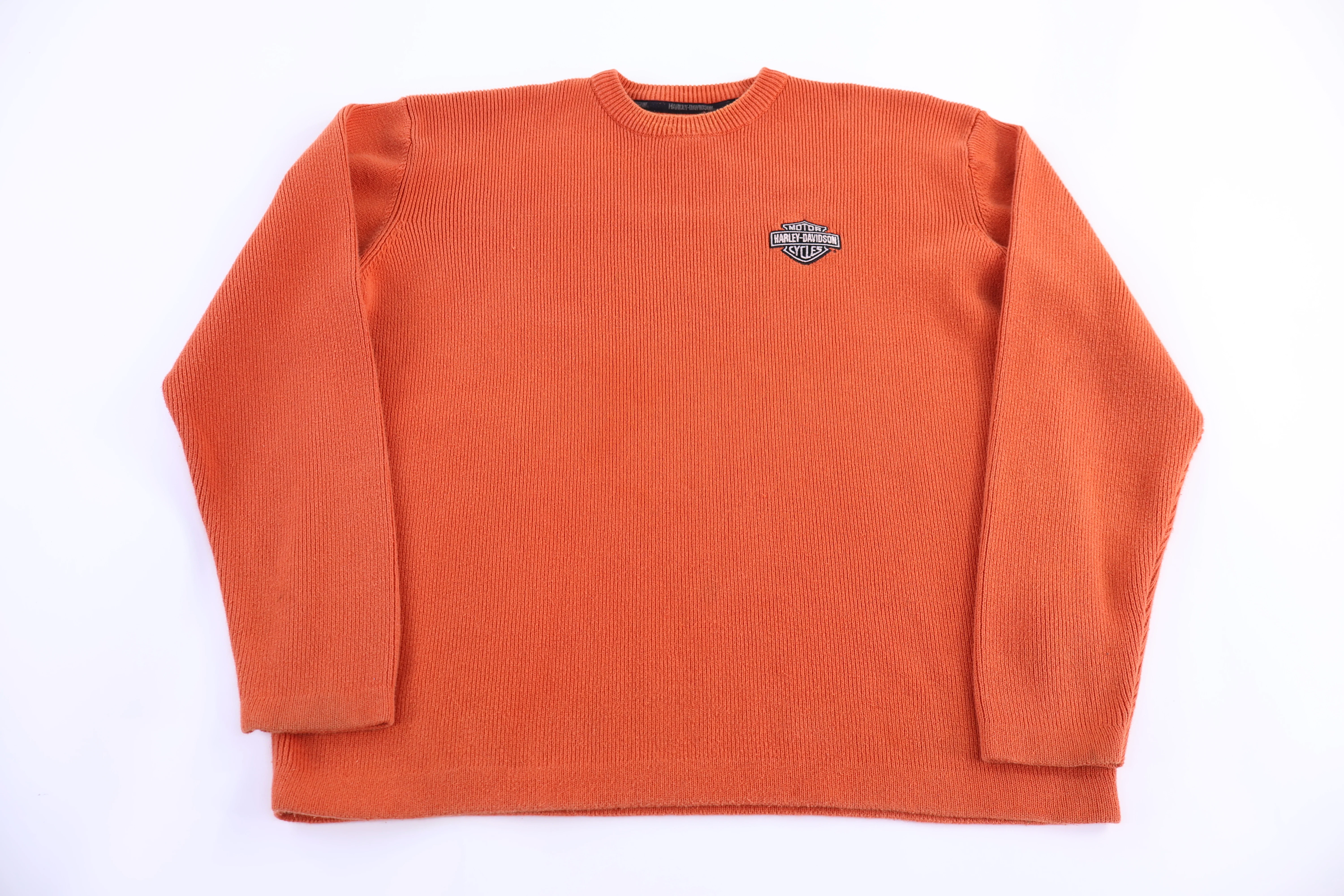 Harley Davidson Motorcycles Orange Knit Sweater