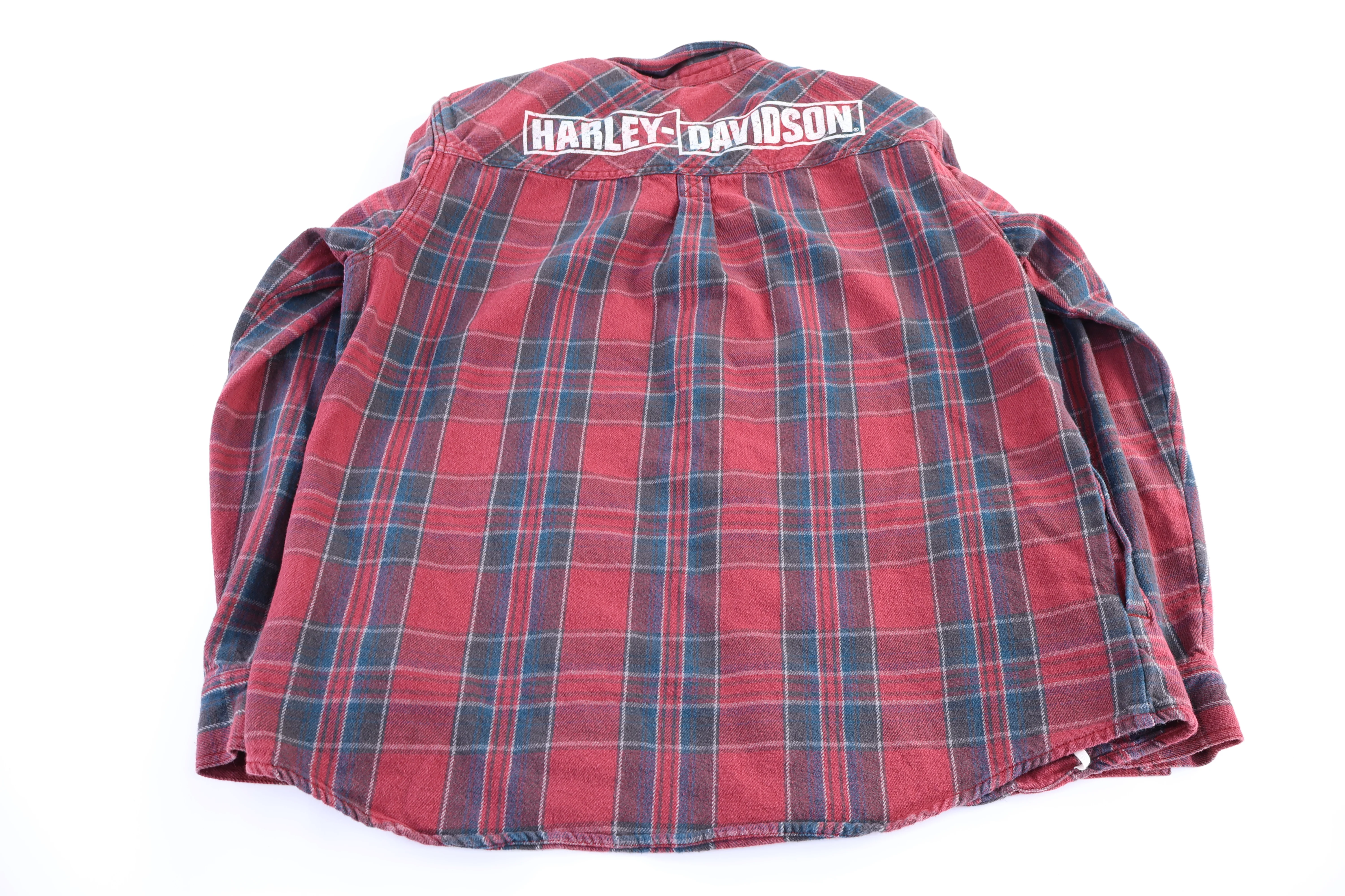 Harley Davidson Motorcycles Plaid LS Button Down - Image 2
