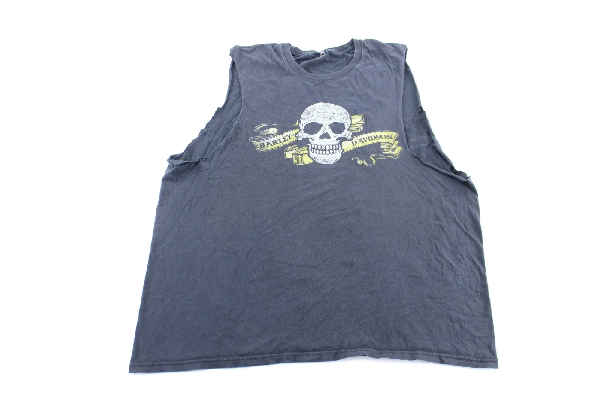 Harley Davidson Skull cut Off Tank Top