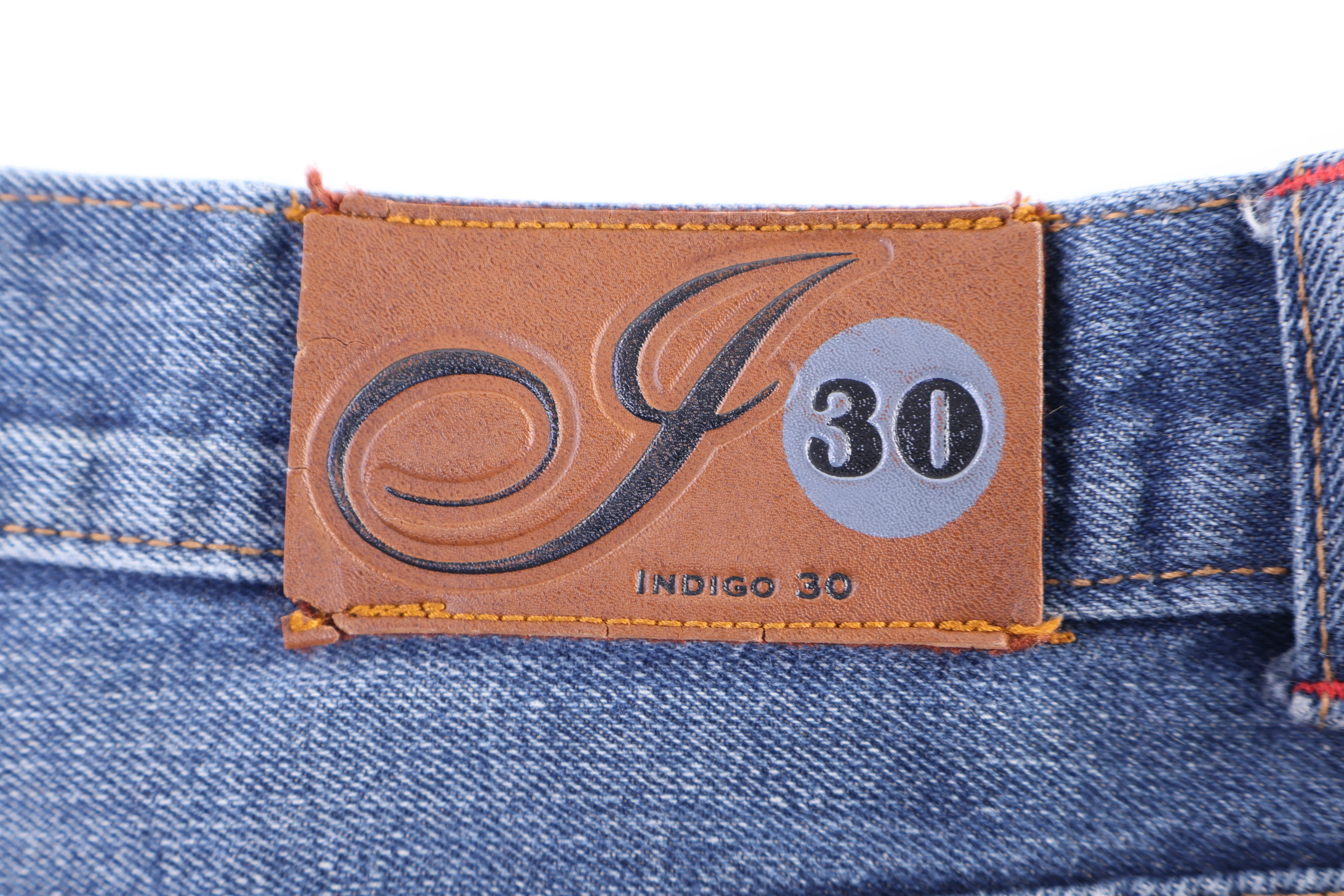 Indigo Medium Wash Baggy Denim Shorts - Image 3