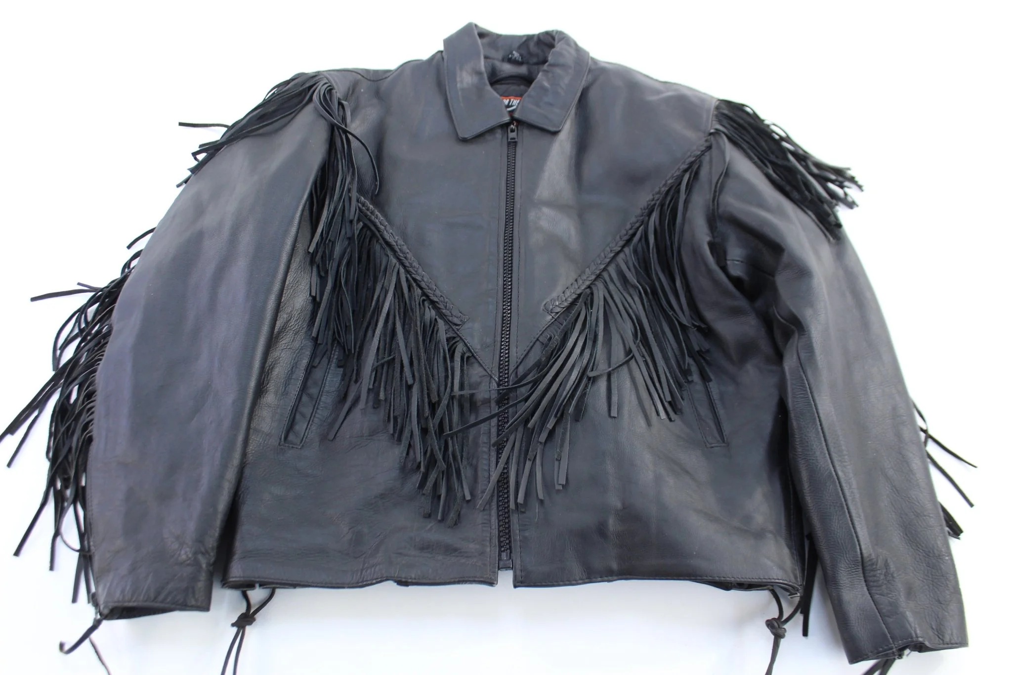 Interstate Black Leather Fringe Jacket