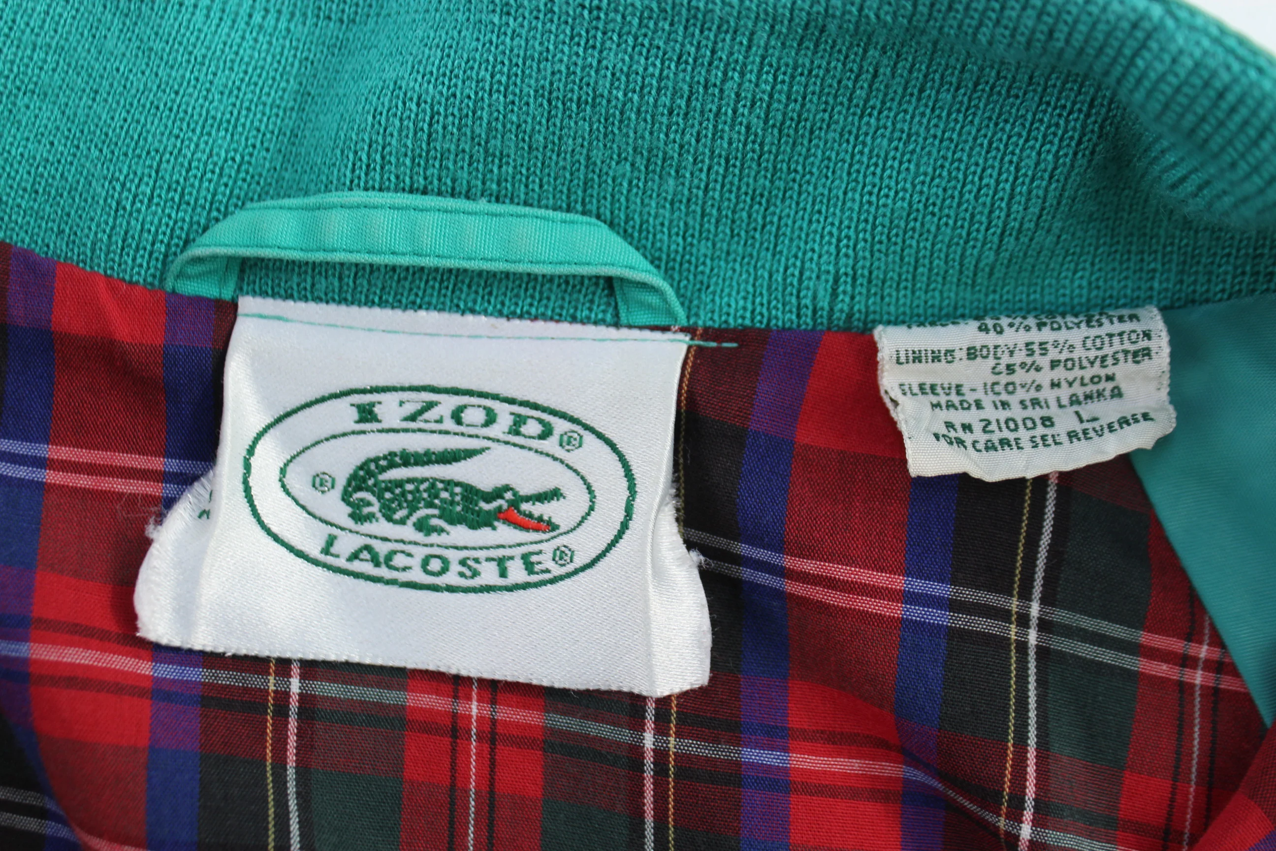 90’s Lacoste Green Full Zip Harrington Jacket - Image 4