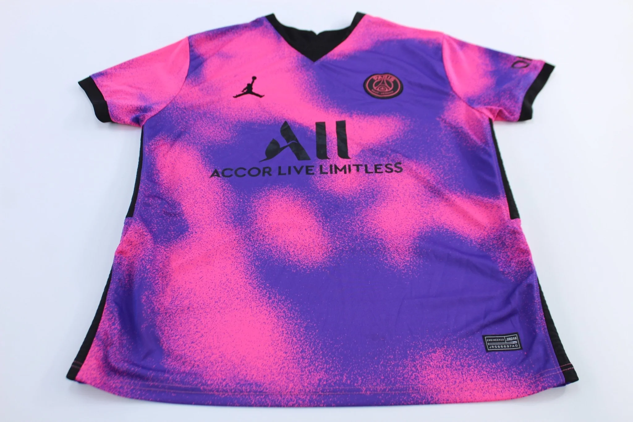 Jordan Embroidered Logo Paris Saint-German Pink & Purple Soccer Jersey