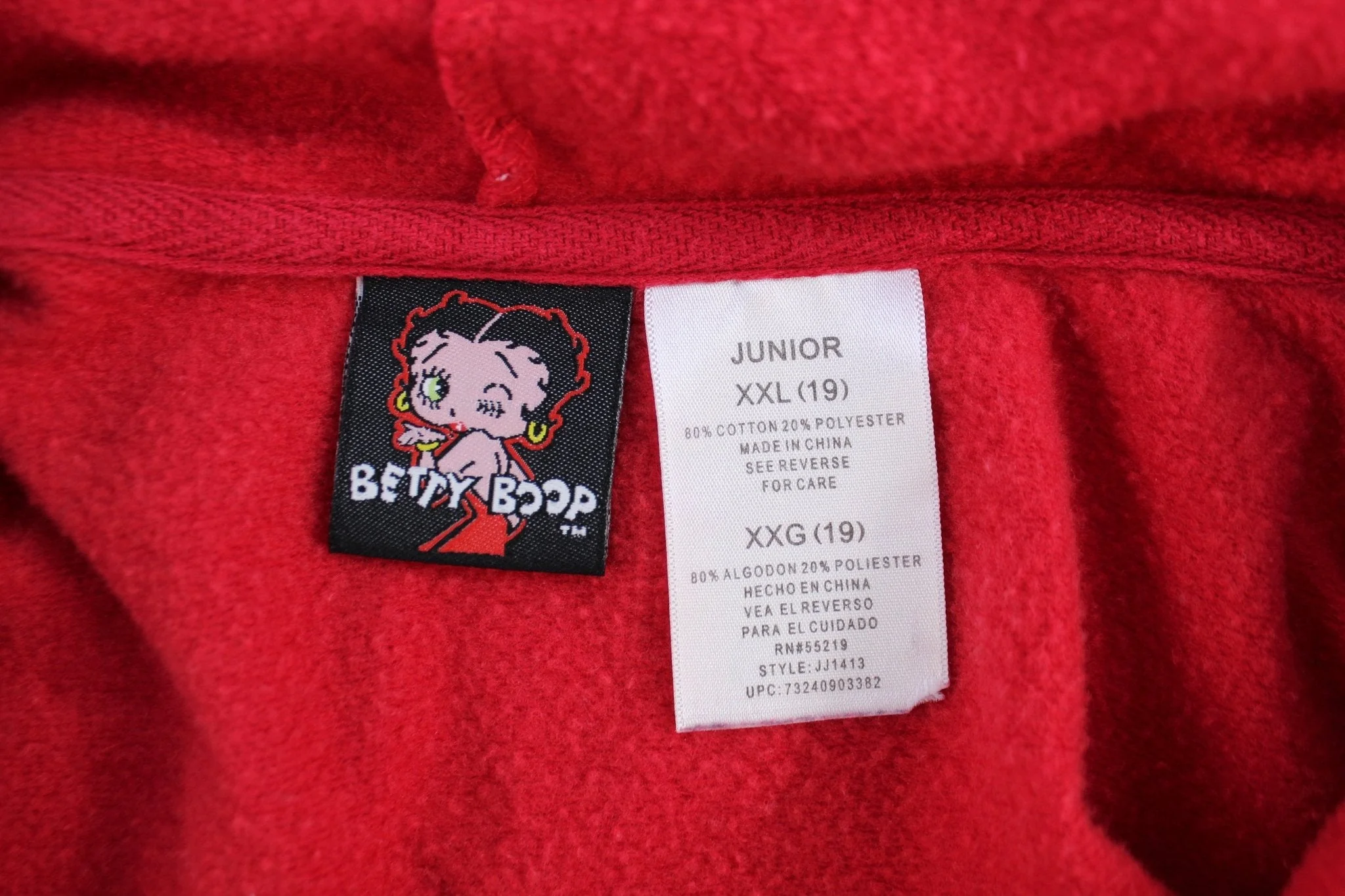 Junior Betty Boop Graphic Full Zip Hoodie - Image 3