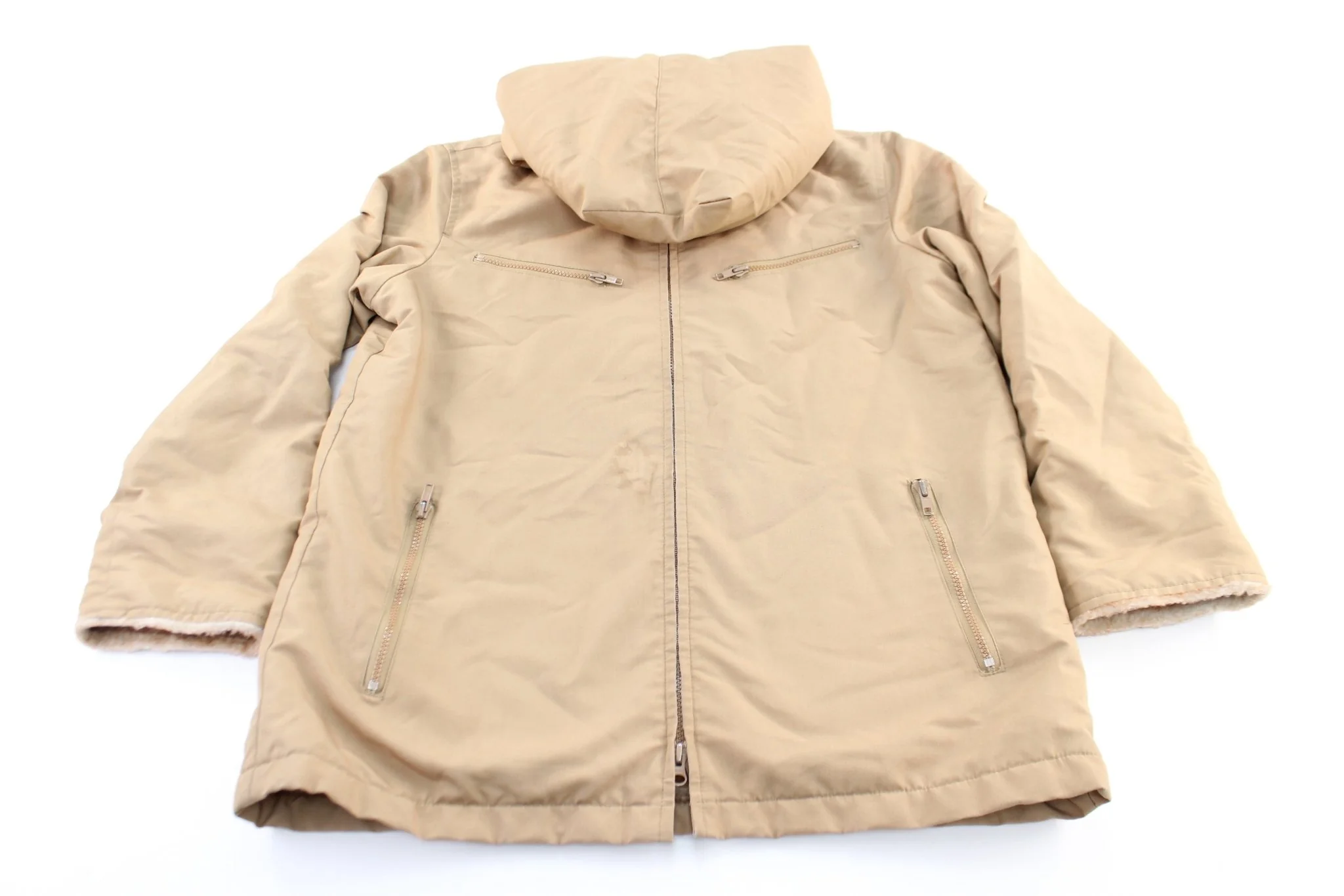 Junior's London Fog Beige Hooded Zip Up Jacket
