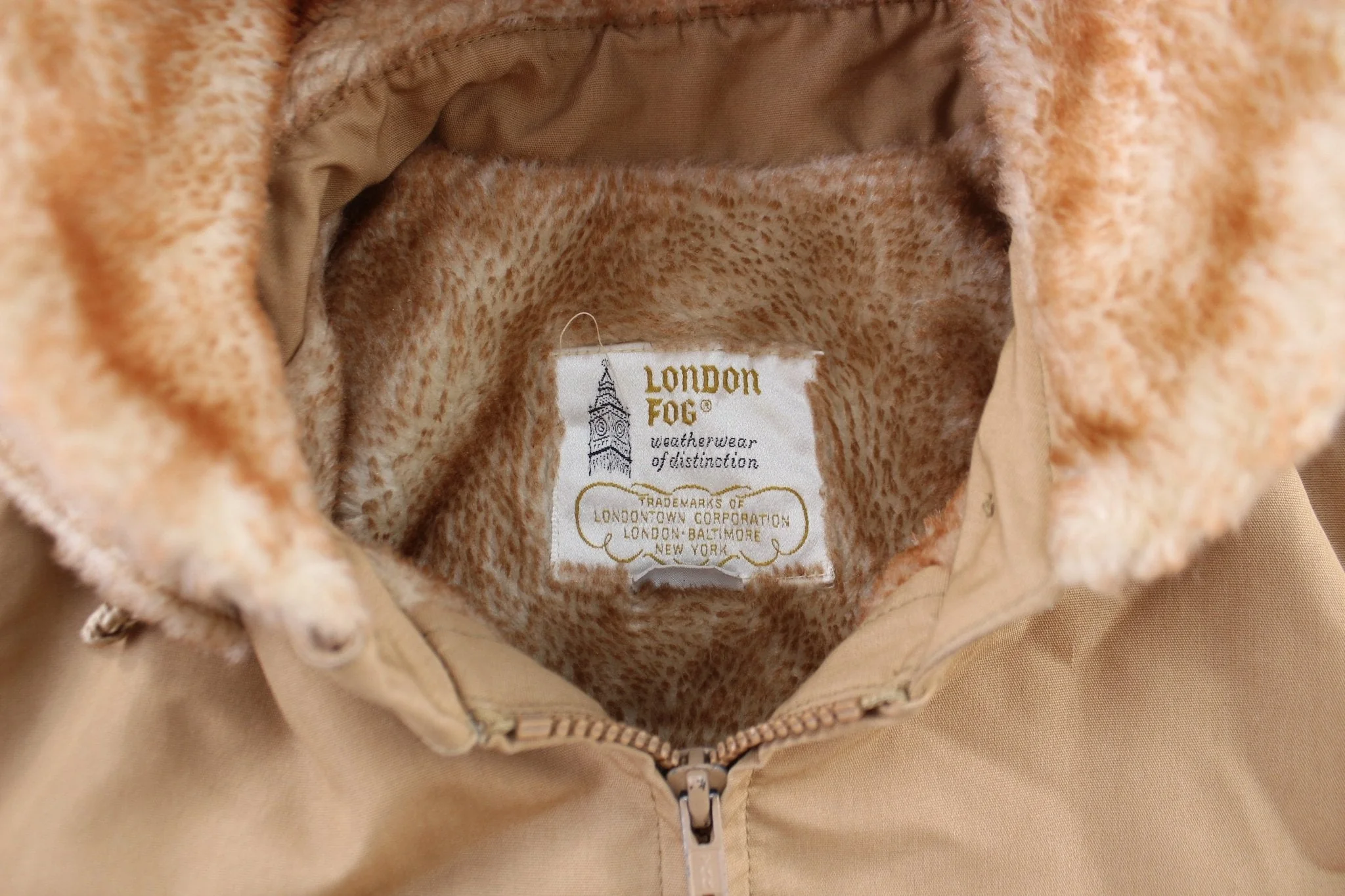 Junior's London Fog Beige Hooded Zip Up Jacket - Image 4