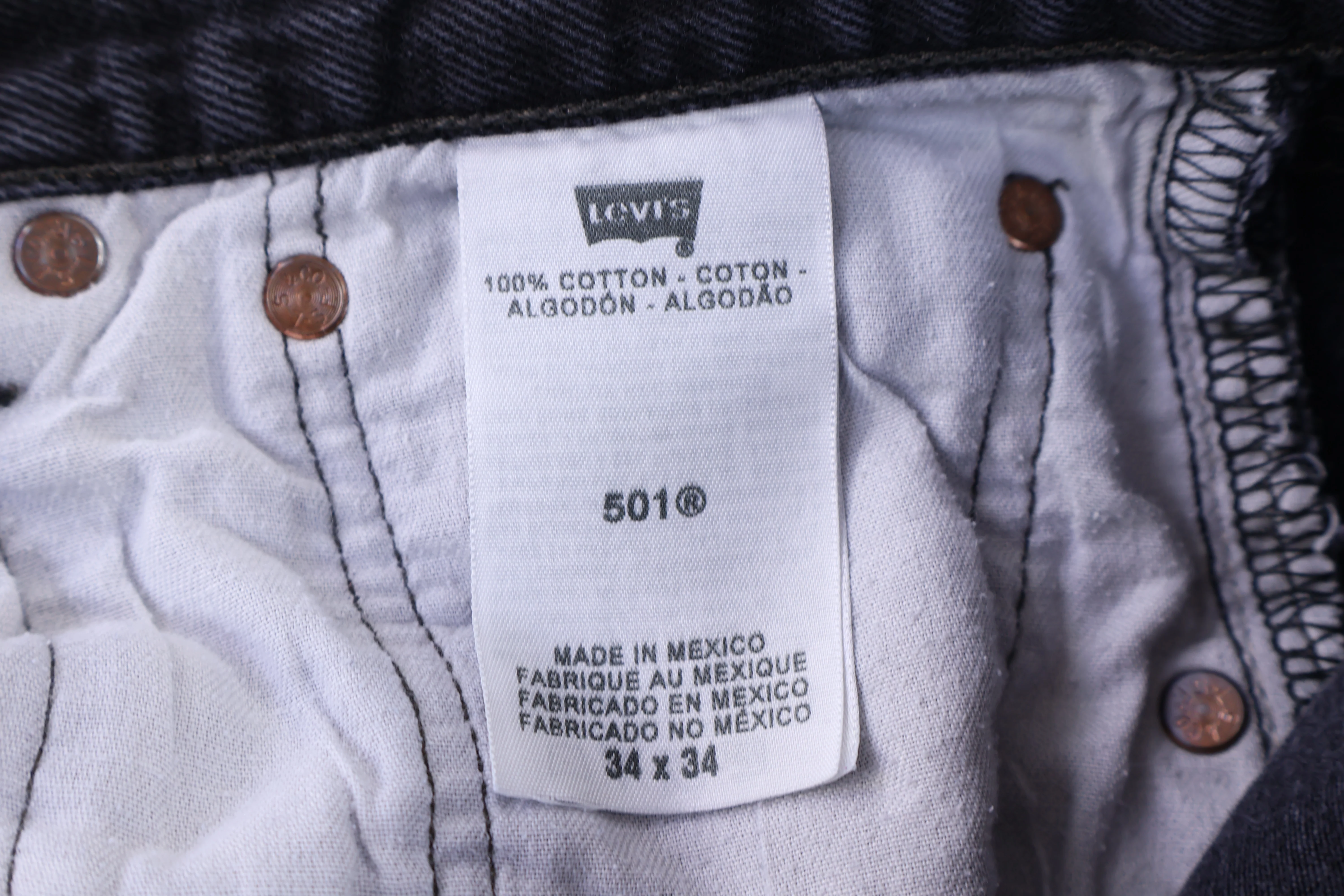 Levi's 501 Black Denim Jeans - Image 4