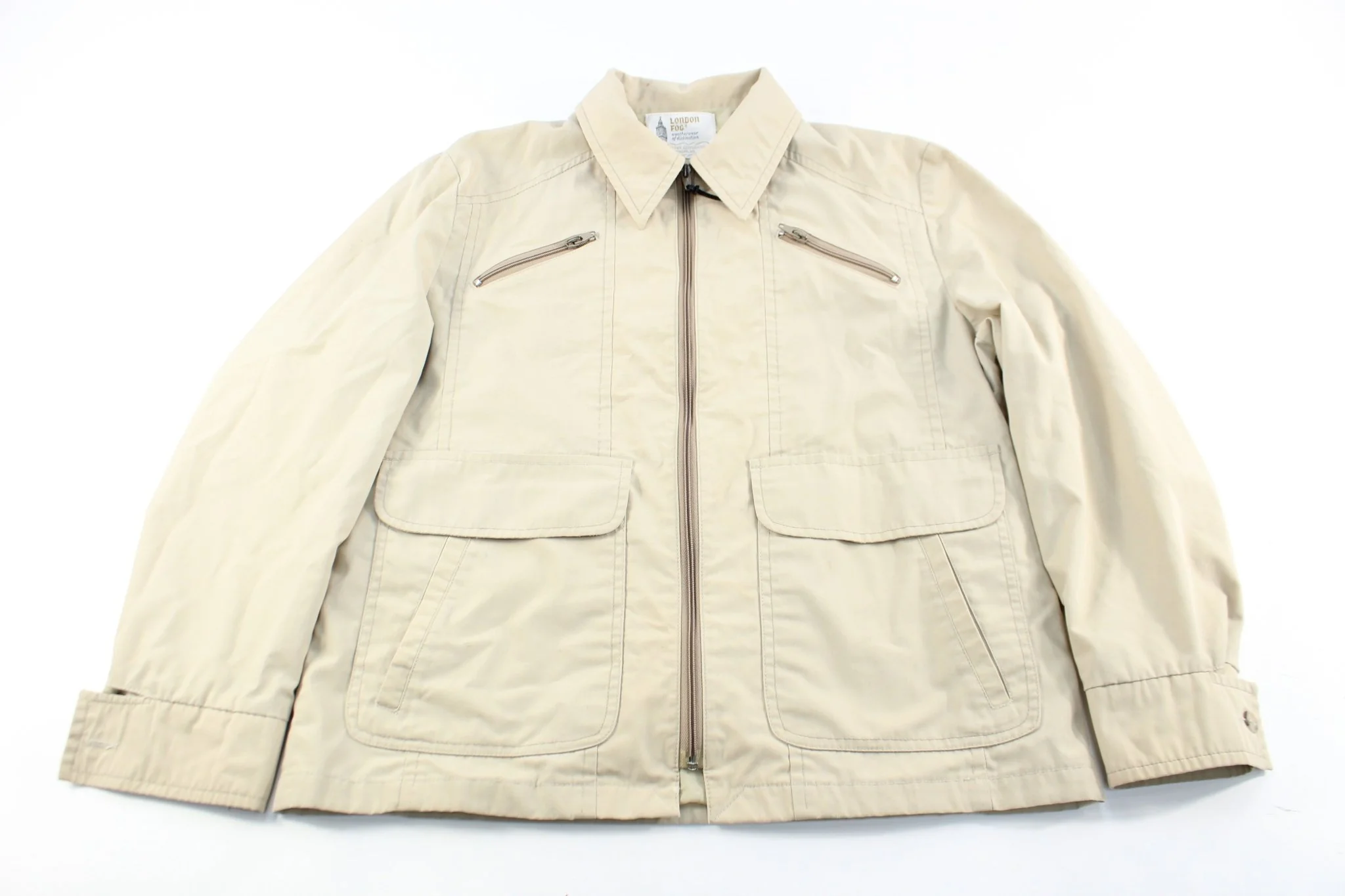 London Fog Beige Zip Up Jacket