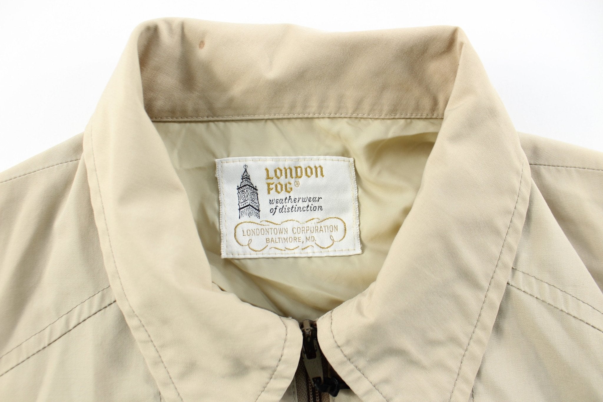 London Fog Beige Zip Up Jacket - Image 4