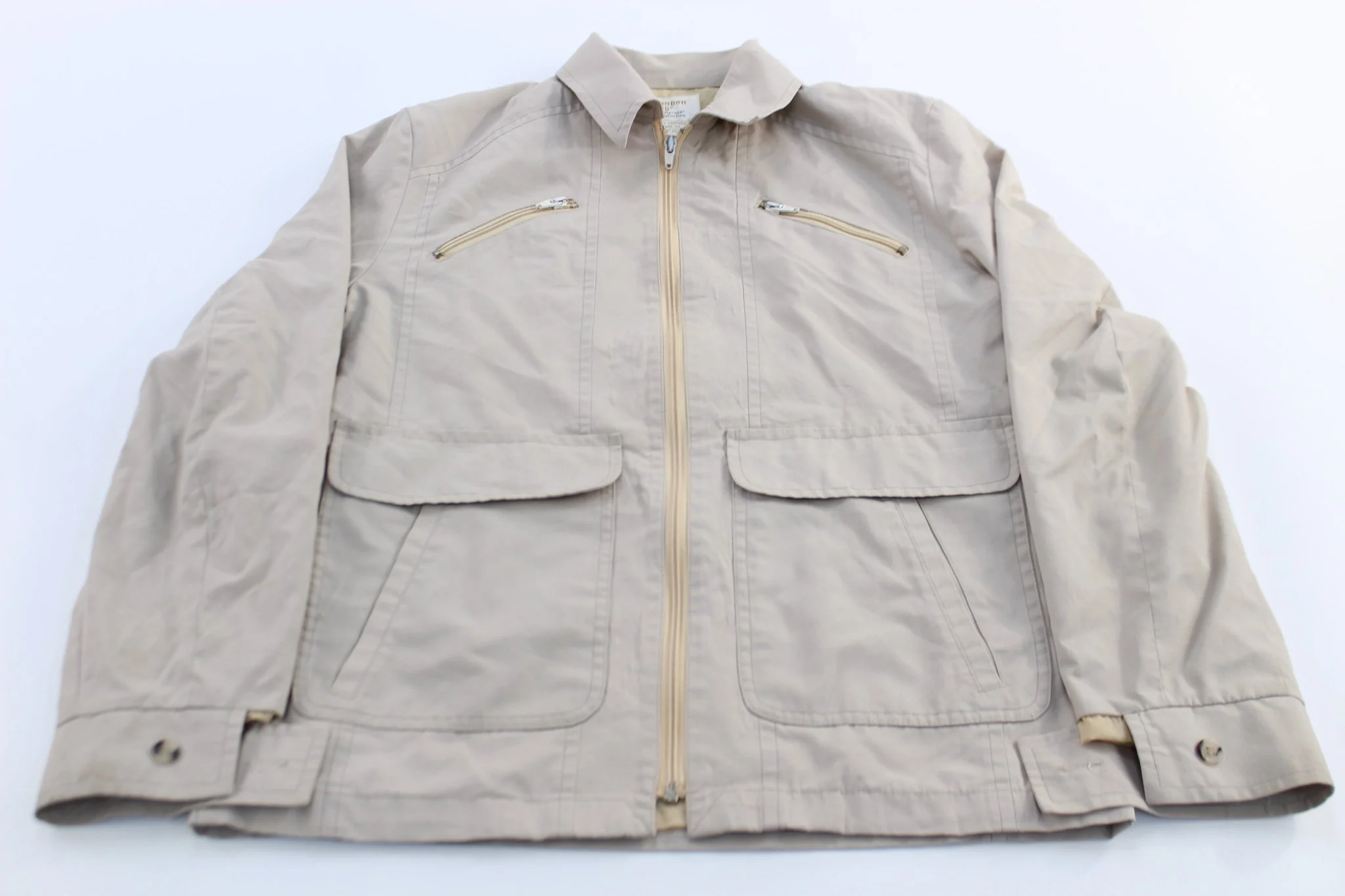 London Fog Beige Zip Up Jacket