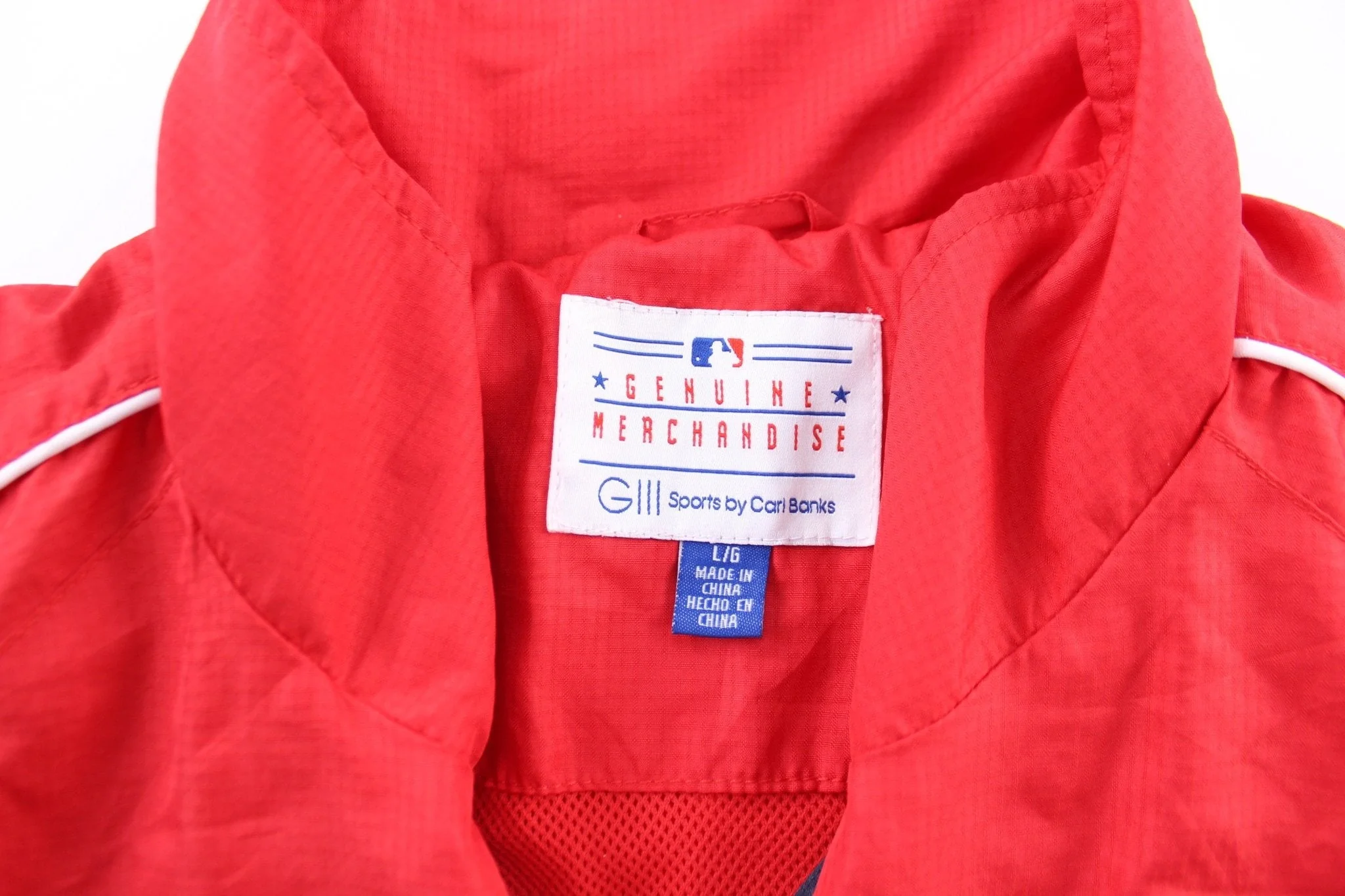 Los Angeles Angels Navy Blue & Red Zip Up Jacket - Image 3