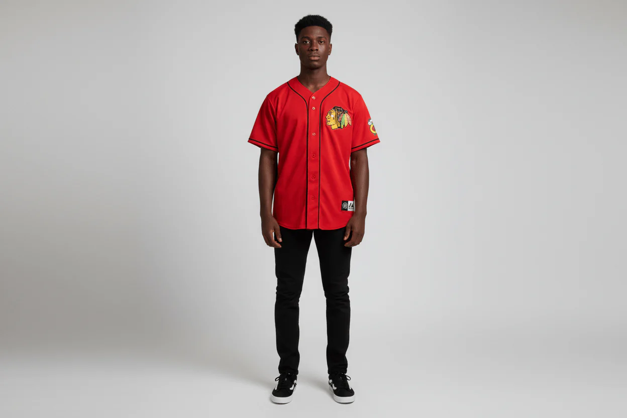 Majestic Chicago Blackhawks Baseball Jersey