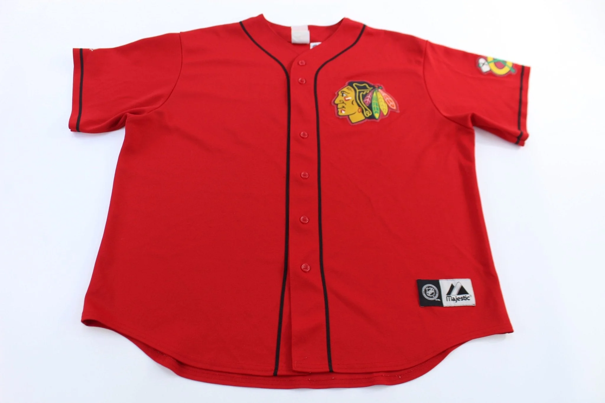 Majestic Chicago Blackhawks Baseball Jersey - Image 2