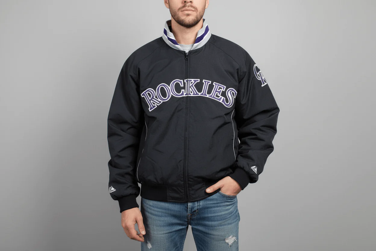 Majestic Colorado Rockies Baseball Full Zip Jacket - Image 2