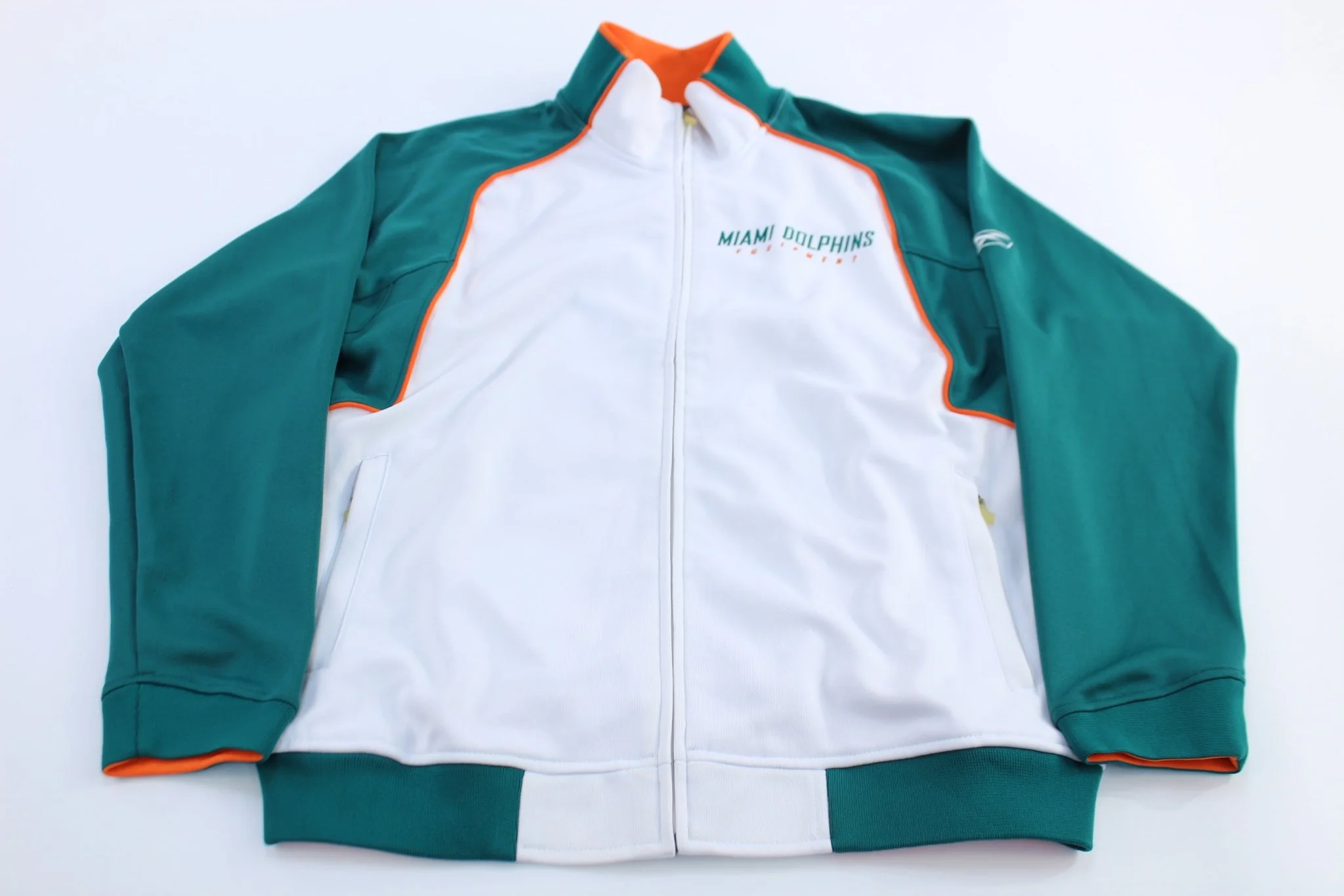 Miami Dolphins Equipment Embroidered Reebok Track Jacket