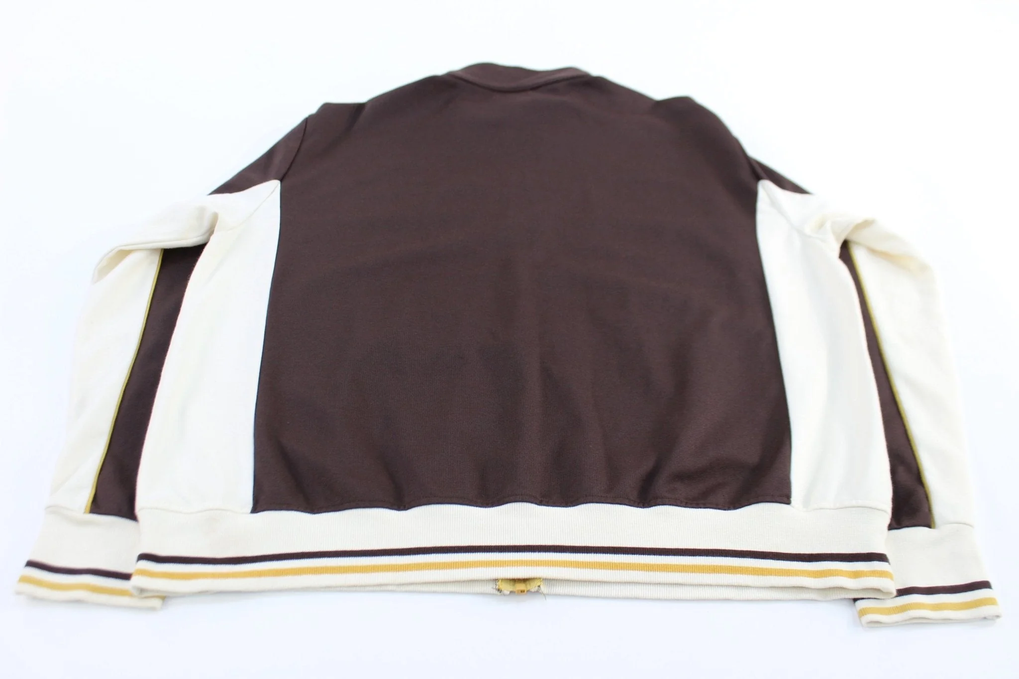 Mossimo Embroidered Logo Brown, Cream, & Yellow Track Jacket - Image 2