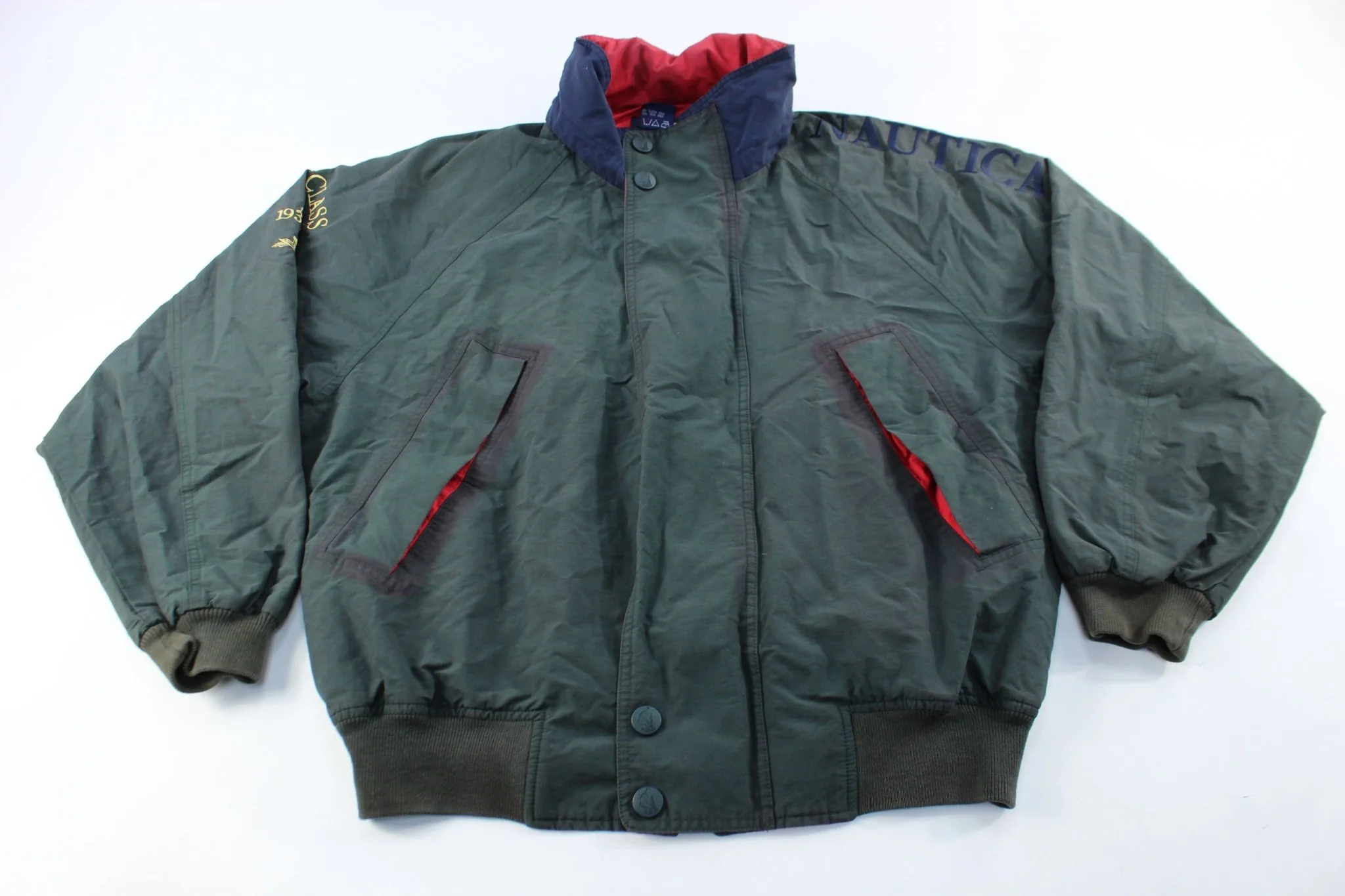 Nautica Challenge Embroidered Green Zip Up Jacket