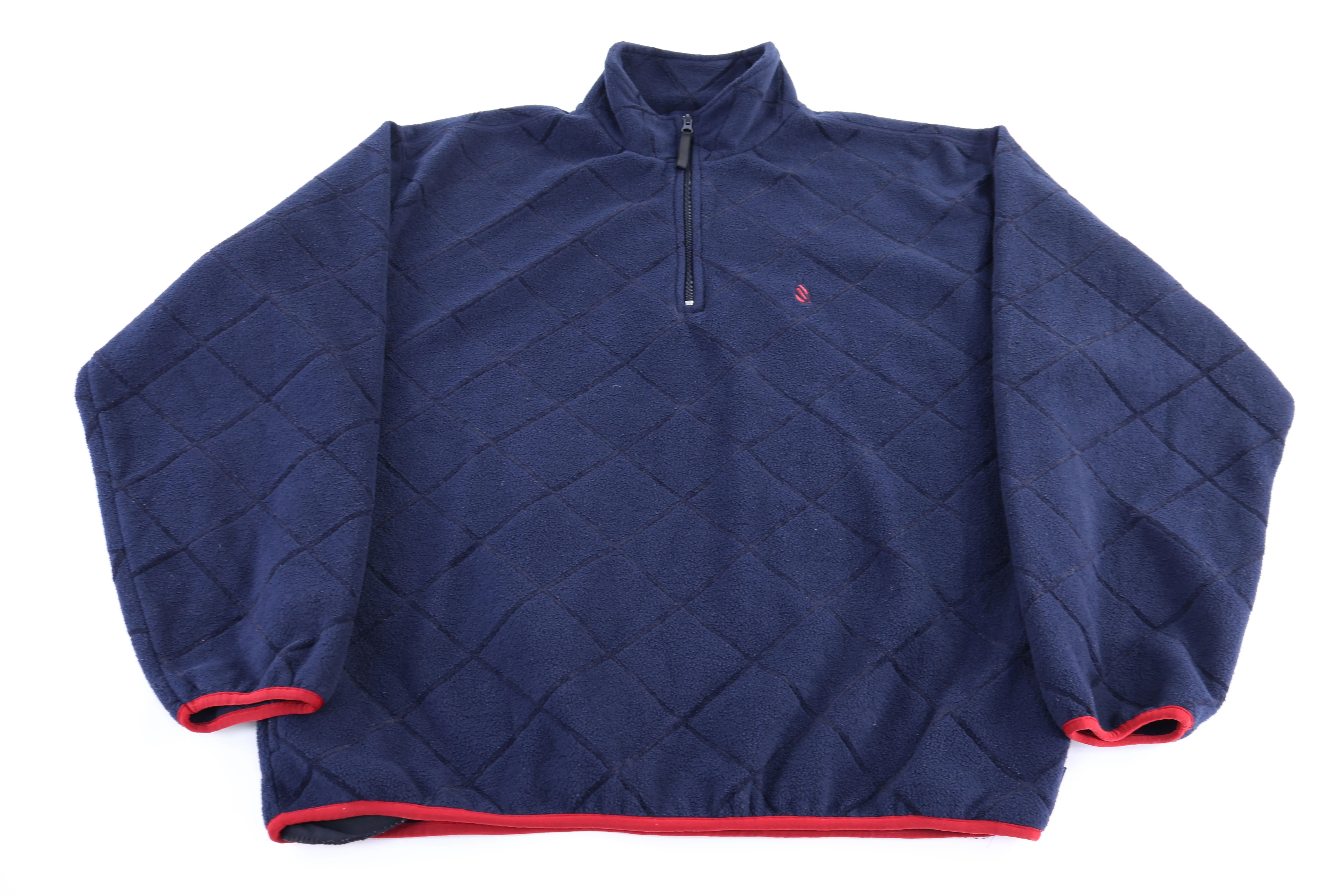 Nautica Embroidered Logo Blue Quarter Zip Pullover