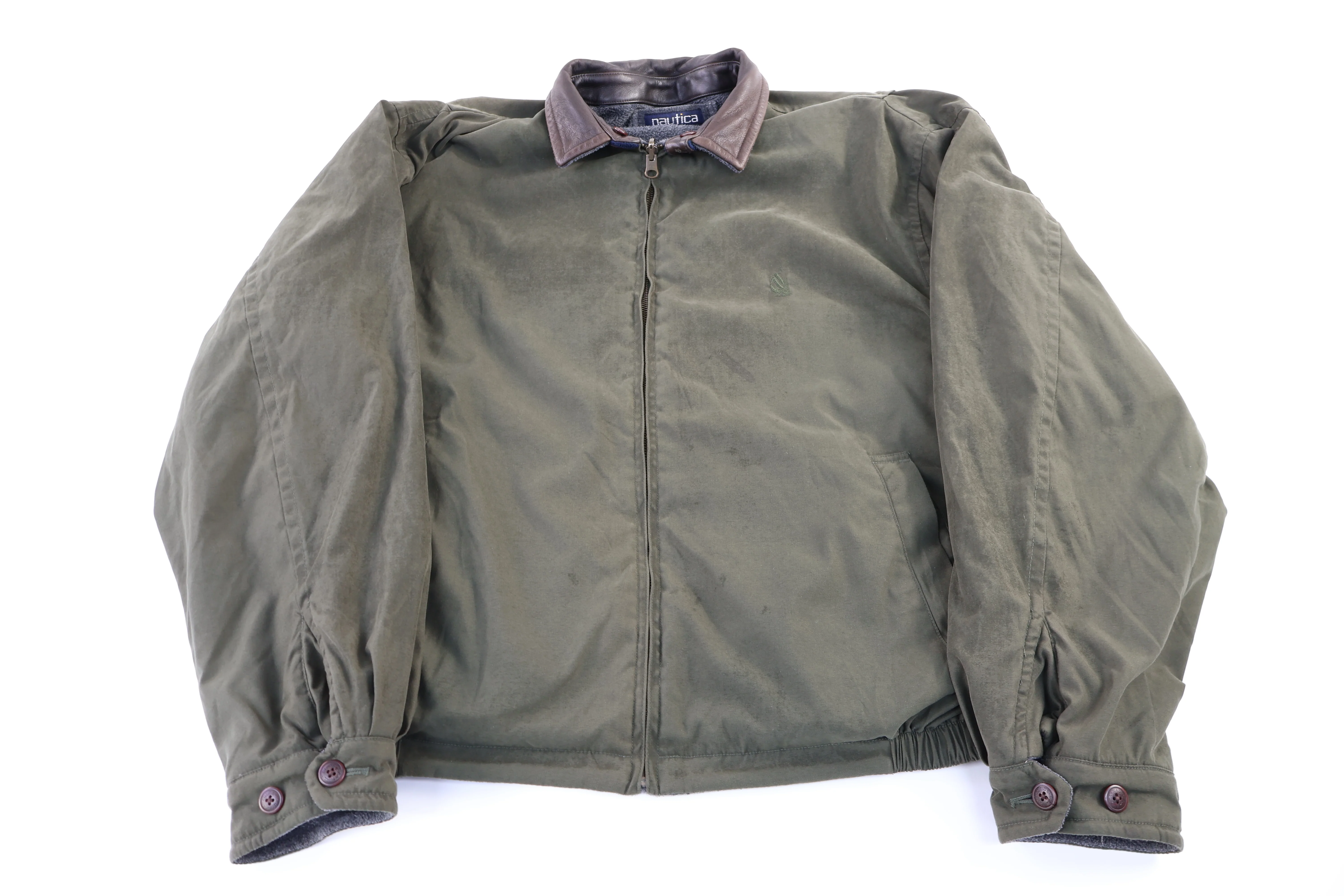 Nautica Green & Grey Full Zip Reversible Jacket