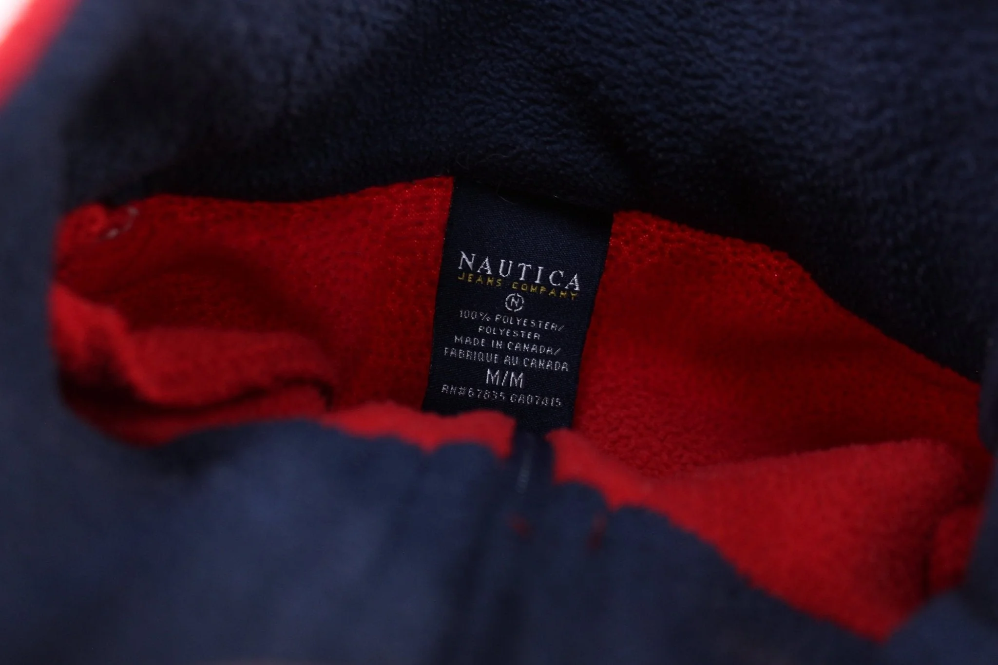 Nautica Jeans Co. Embroidered Red & Blue Fleece Pullover - Image 3