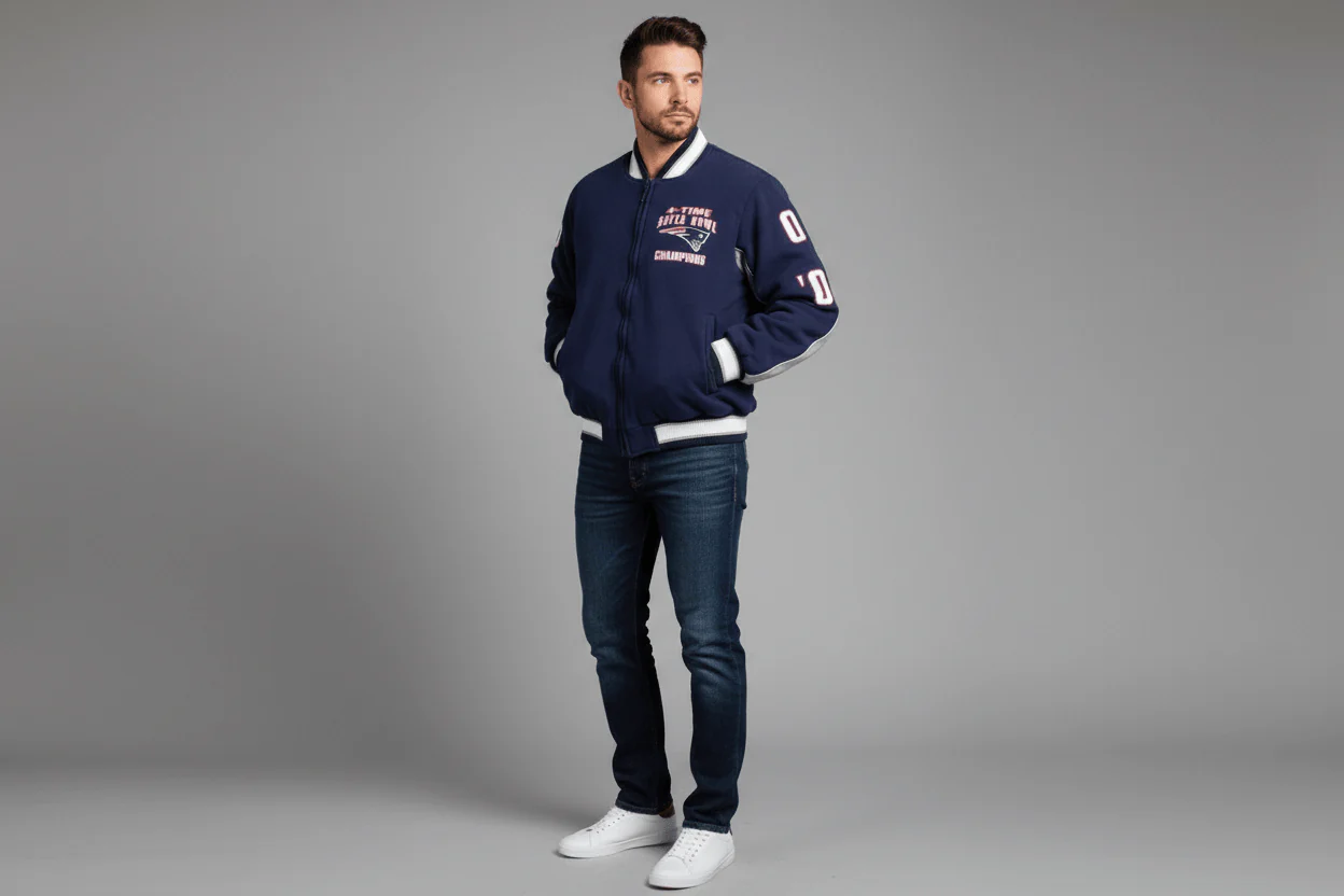 New England Patriots 4 Time Champions Bomber Jacket - Image 2